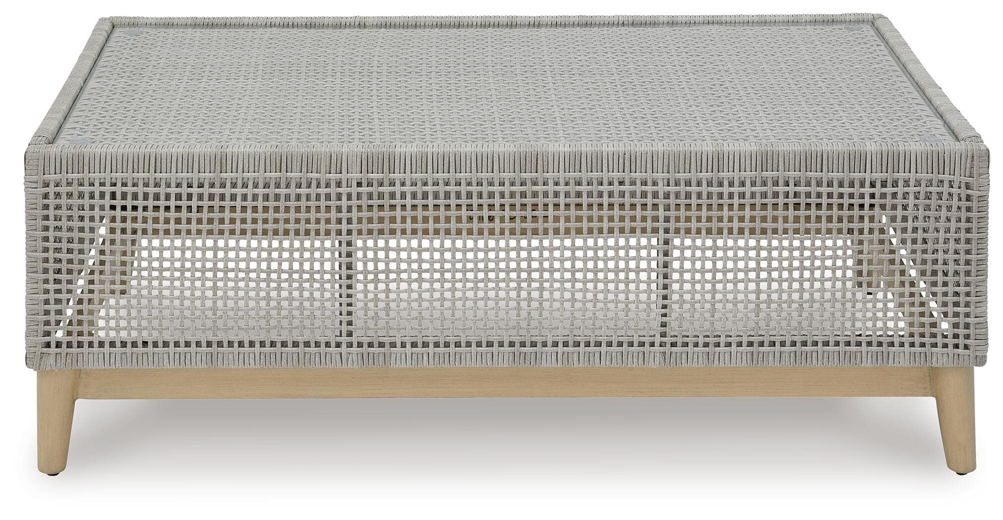 Seton Creek Outdoor Coffee Table — Black/Gray & Brown/Beige — view 3