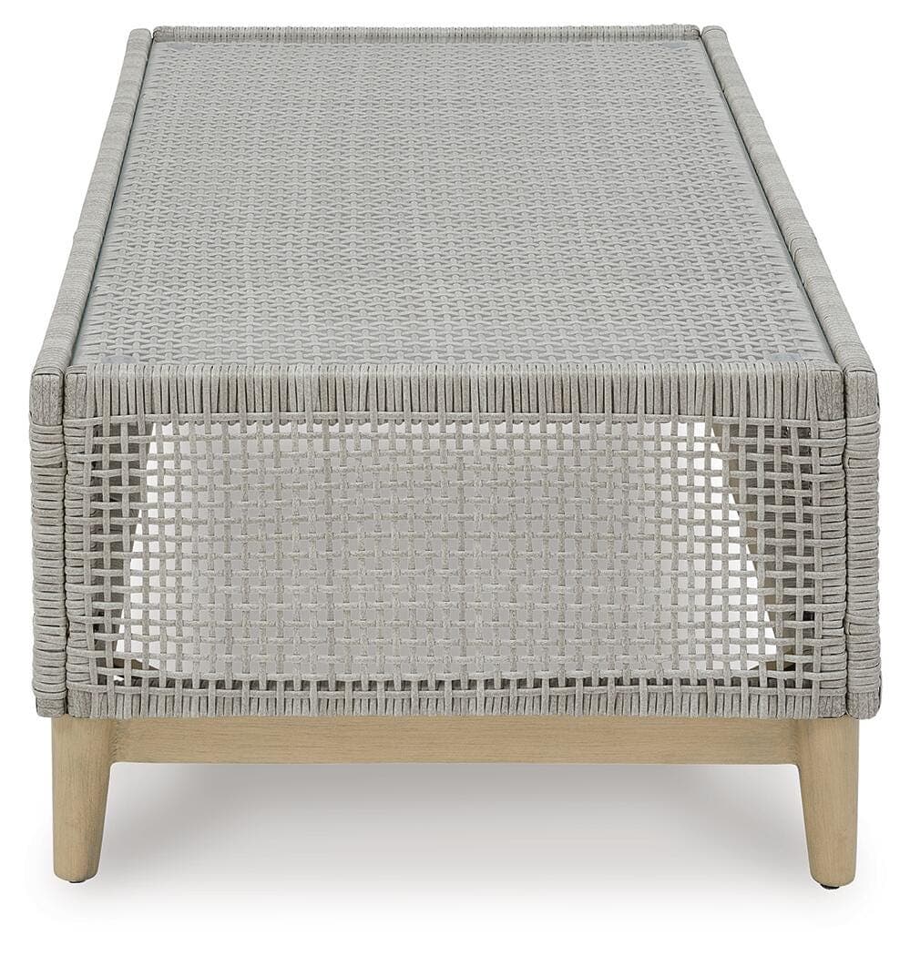 Seton Creek Outdoor Coffee Table — Black/Gray & Brown/Beige — view 4