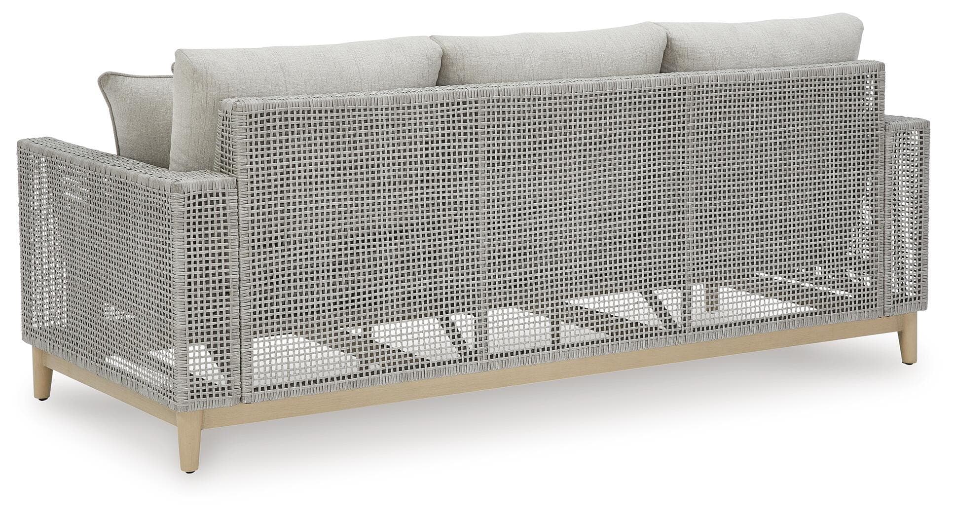 Seton Creek Outdoor Sofa with Cushion — Black/Gray & Brown/Beige — view 5
