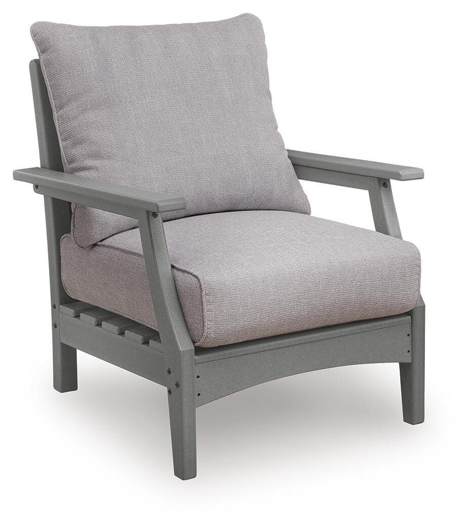Lone View Bay Outdoor Lounge Chair with Cushion — Gray — view 3