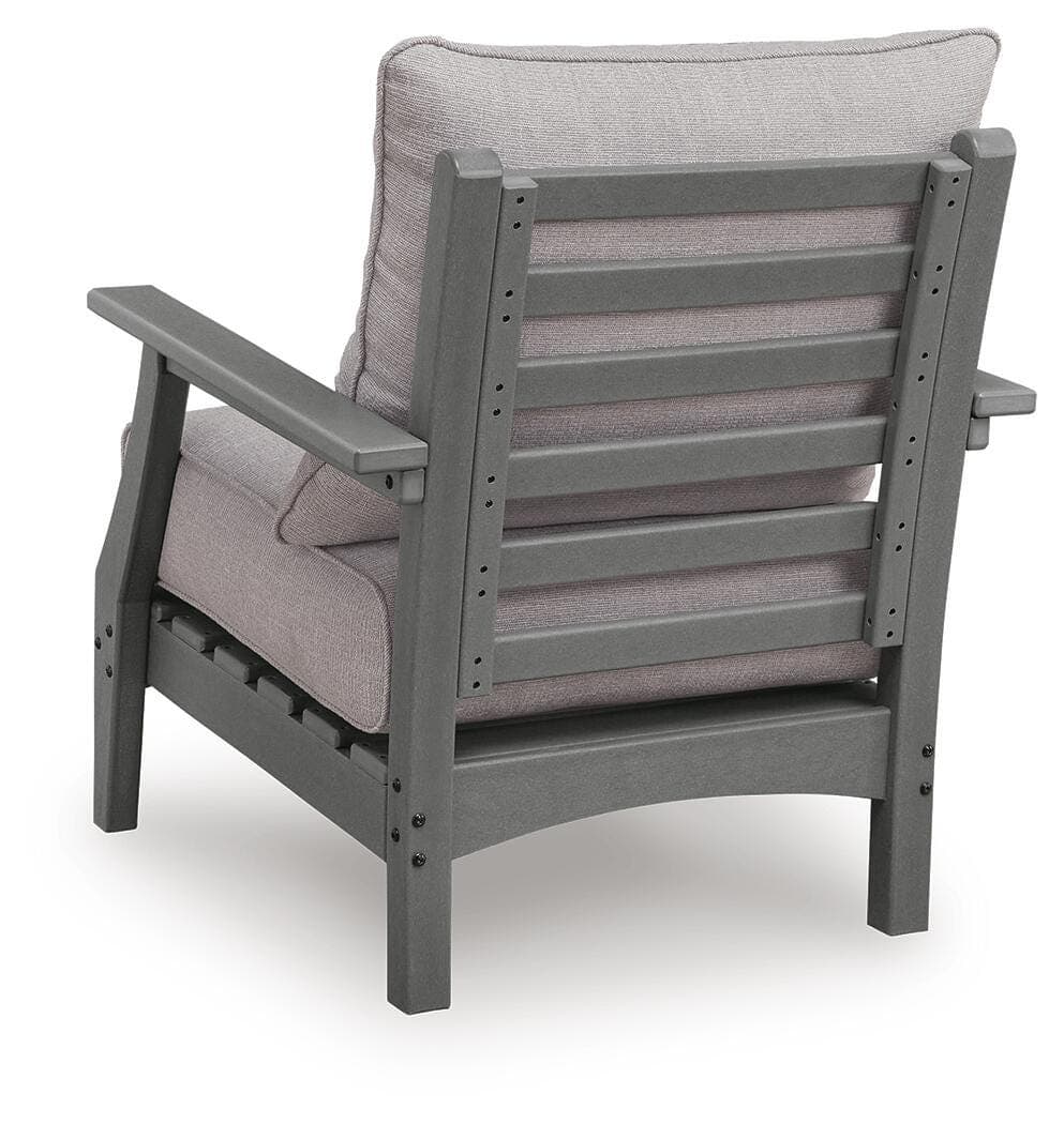 Lone View Bay Outdoor Lounge Chair with Cushion — Gray — view 5