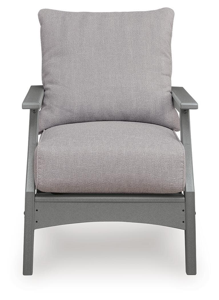 Lone View Bay Outdoor Lounge Chair with Cushion — Gray — view 4