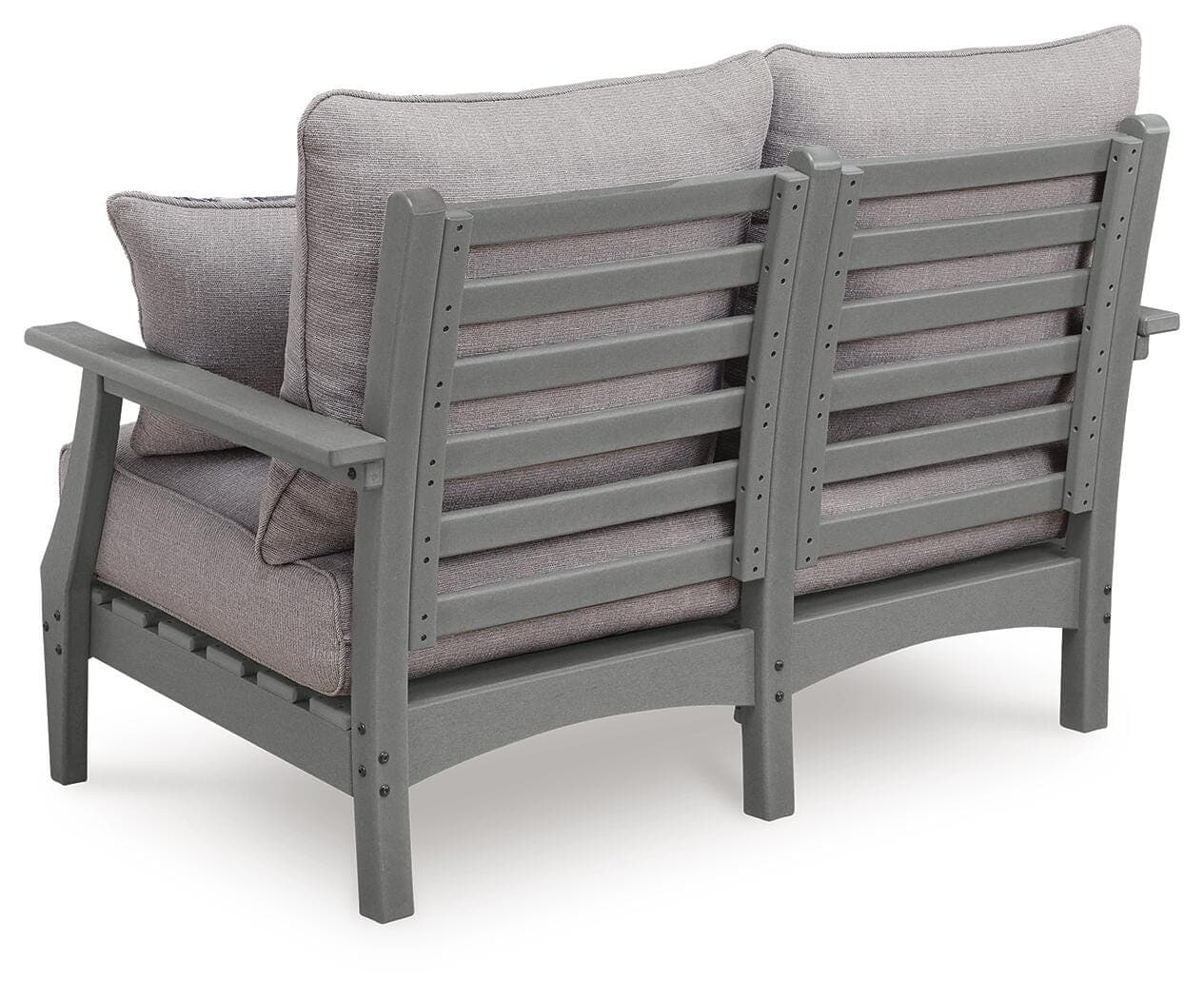 Lone View Bay Outdoor Loveseat with Cushion — Gray — view 4