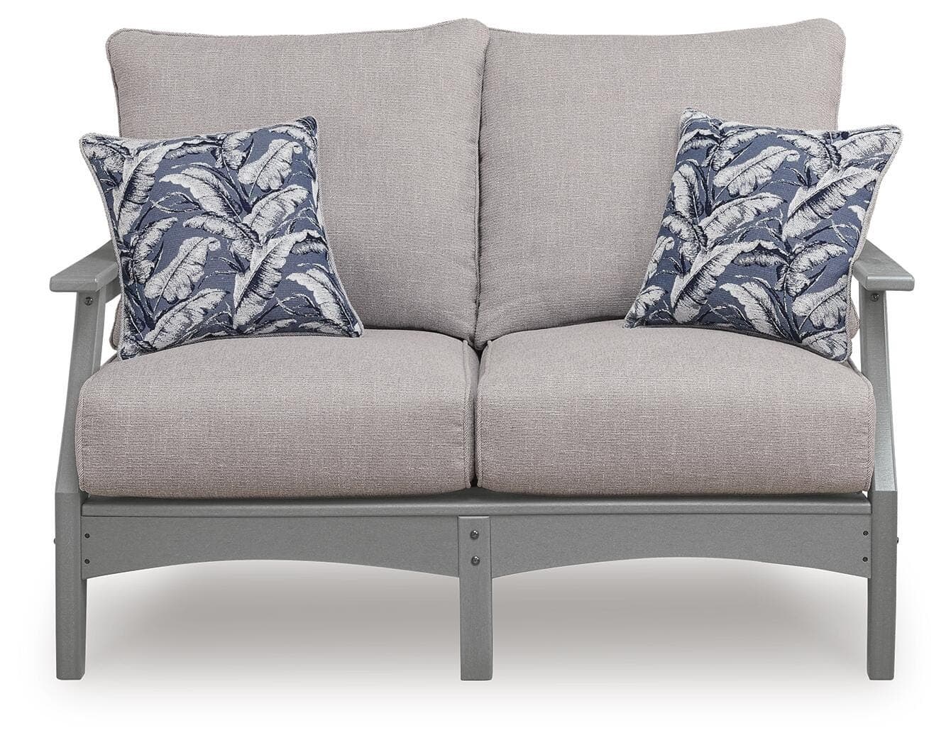 Lone View Bay Outdoor Loveseat with Cushion — Gray — view 3