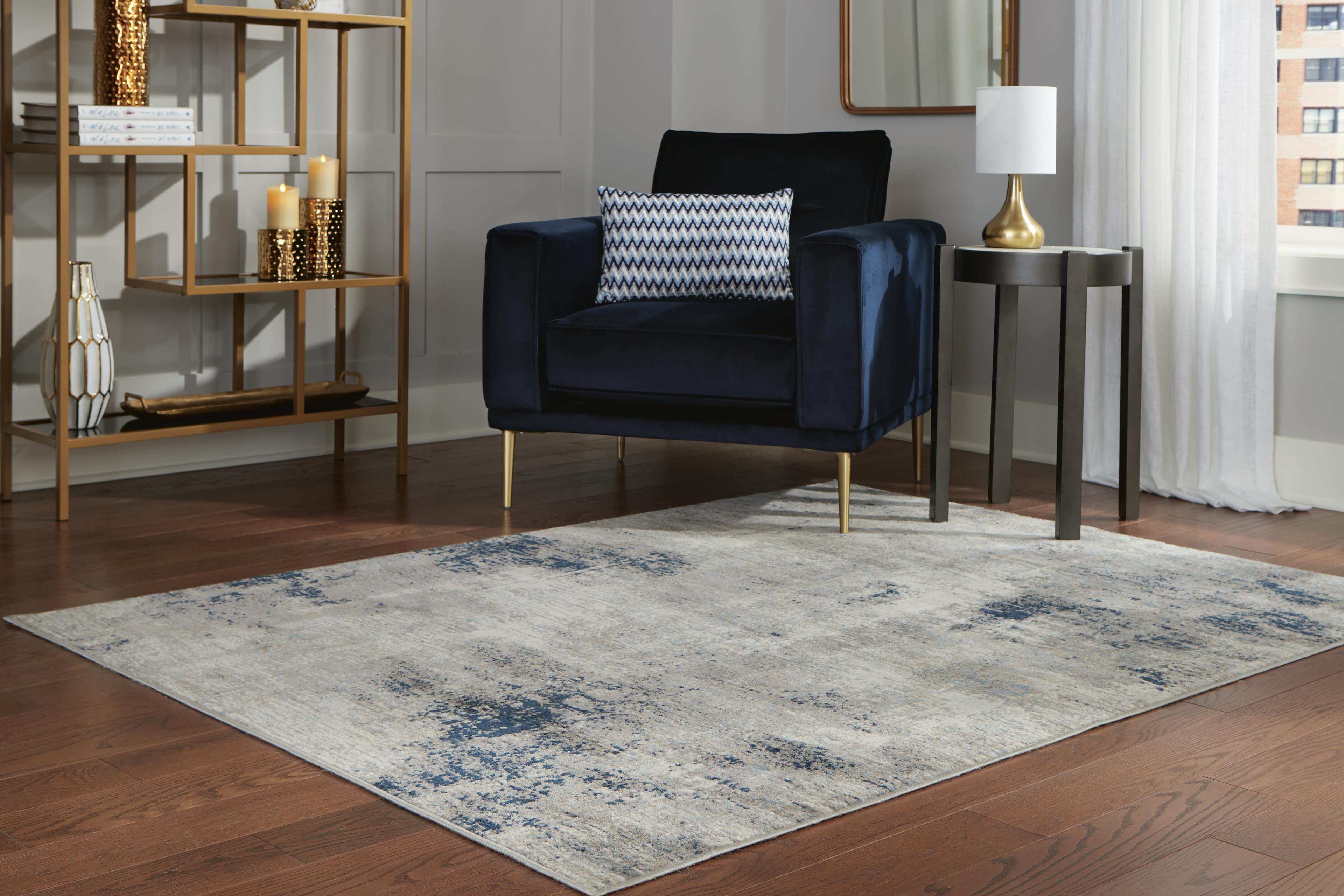 Wrenstow 5'3" x 7'3" Rug — Black/Gray, Blue & Brown/Beige — view 2