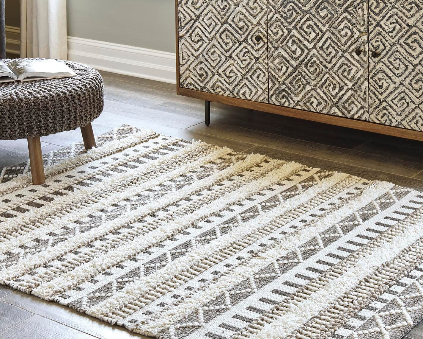 Karalee 5' x 7' Rug — White & Brown/Beige — view 2
