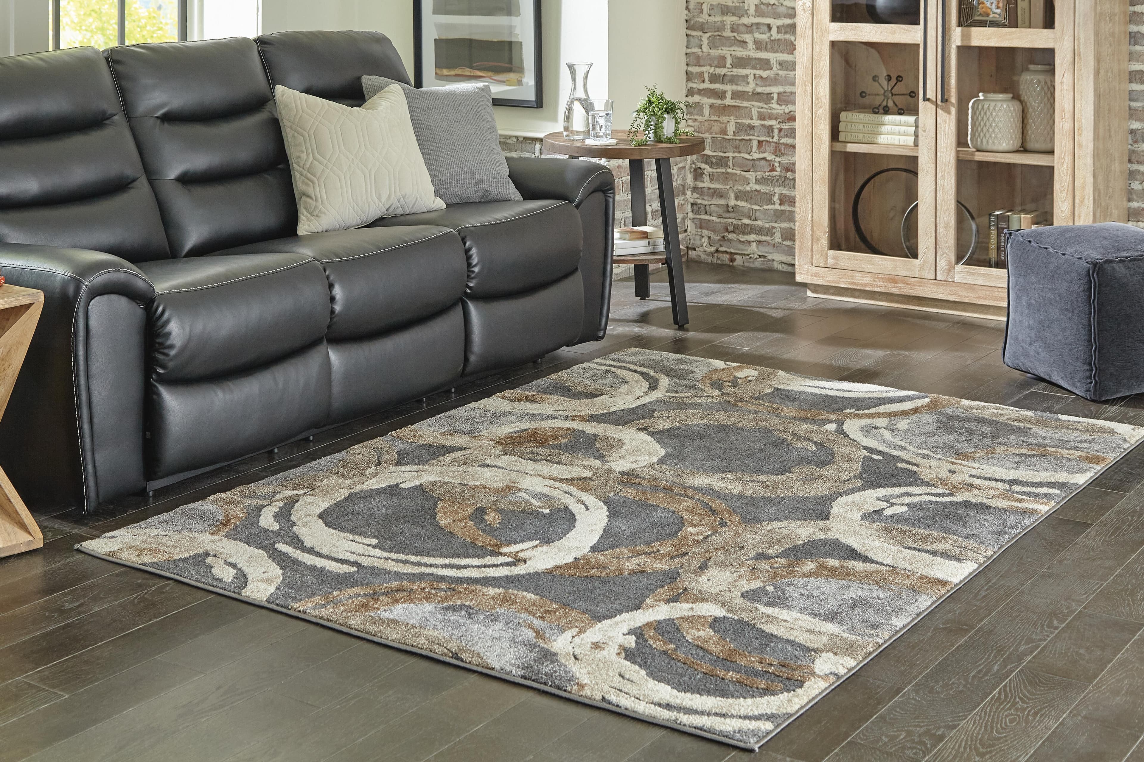 Faelyn 5' x 7'3" Rug — Black/Gray & Brown/Beige — view 2