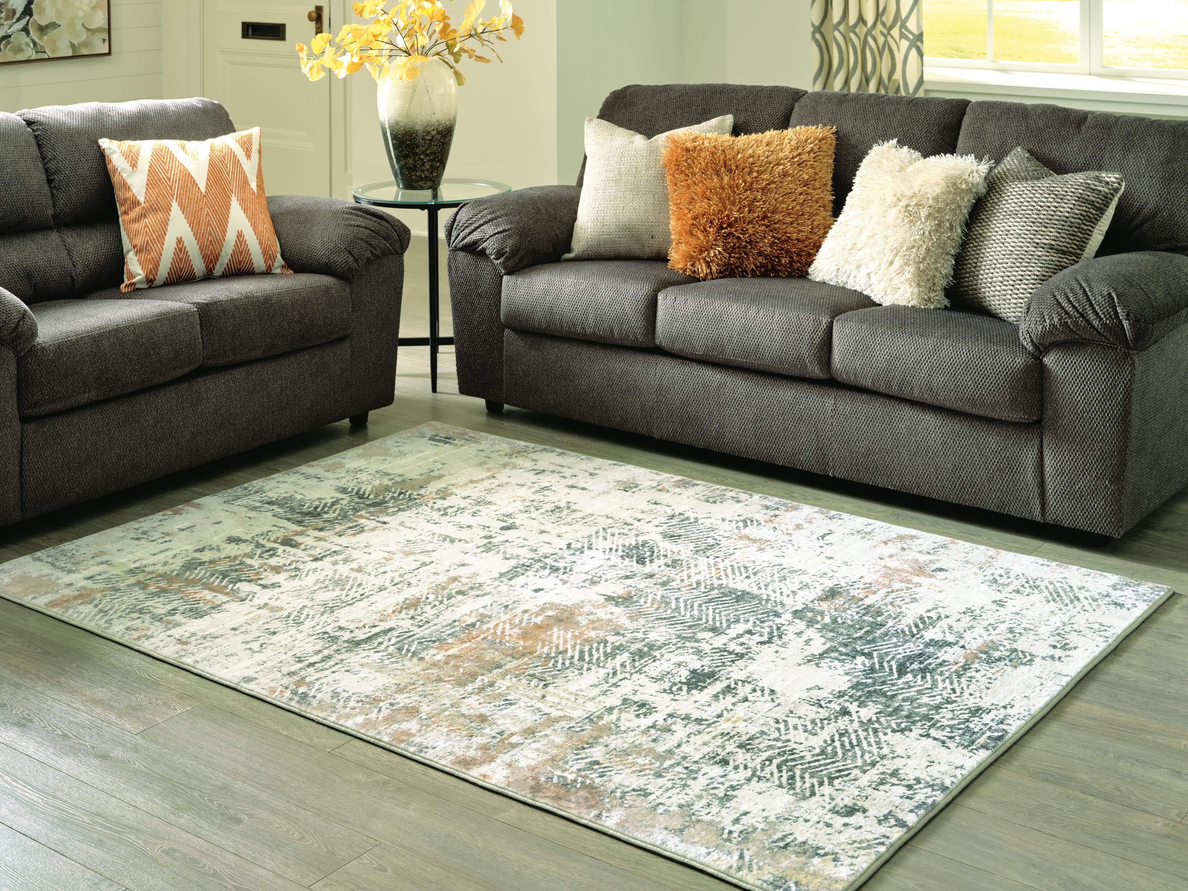 Redlings 7'5" x 9'6" Rug — White, Yellow, Black/Gray & Brown/Beige — view 2
