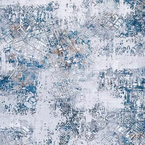 Garyard 5' x 7' Washable Rug — White, Black/Gray & Blue — view 5