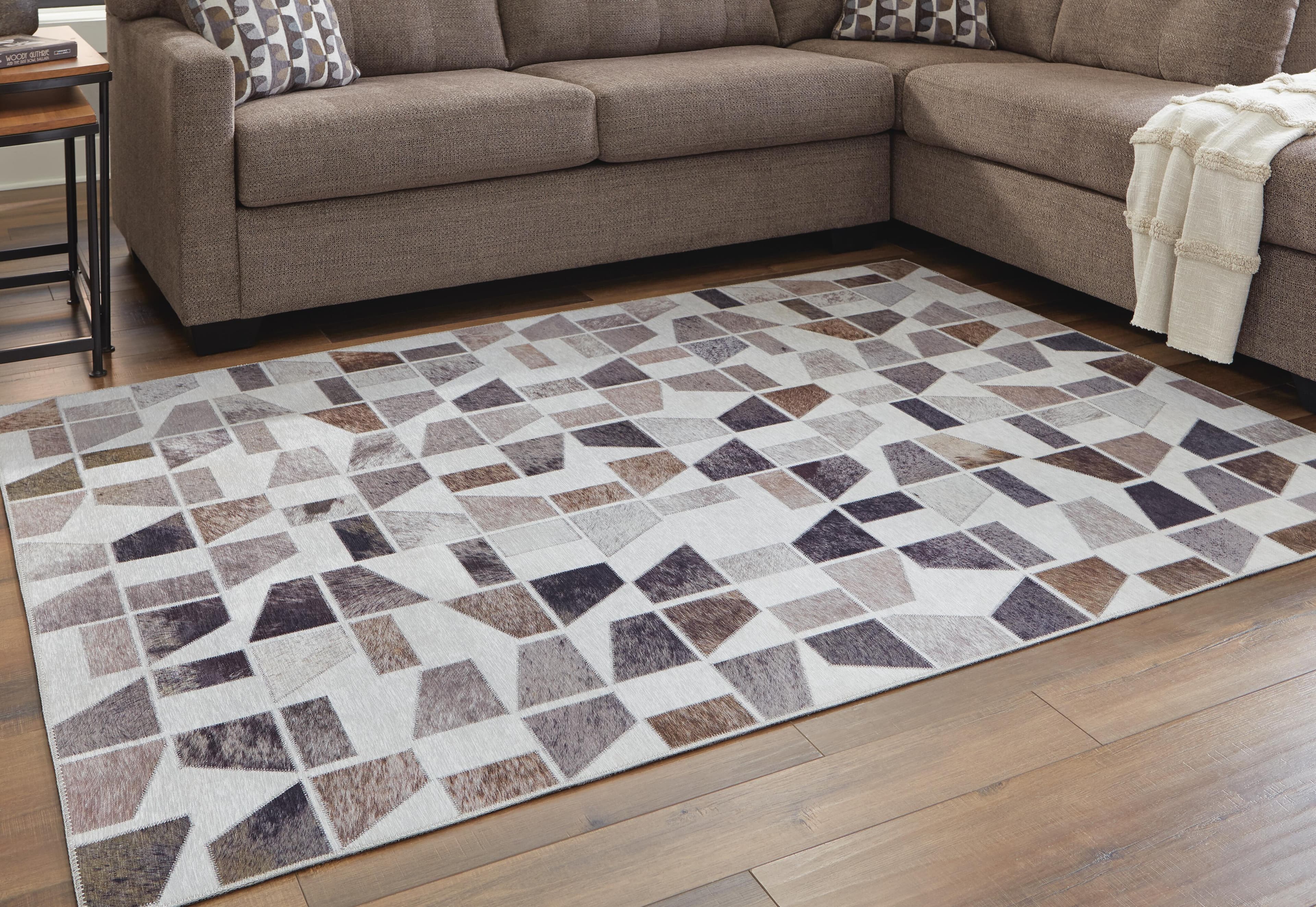 Jettner 5' x 7' Rug — White, Black/Gray & Brown/Beige — view 2