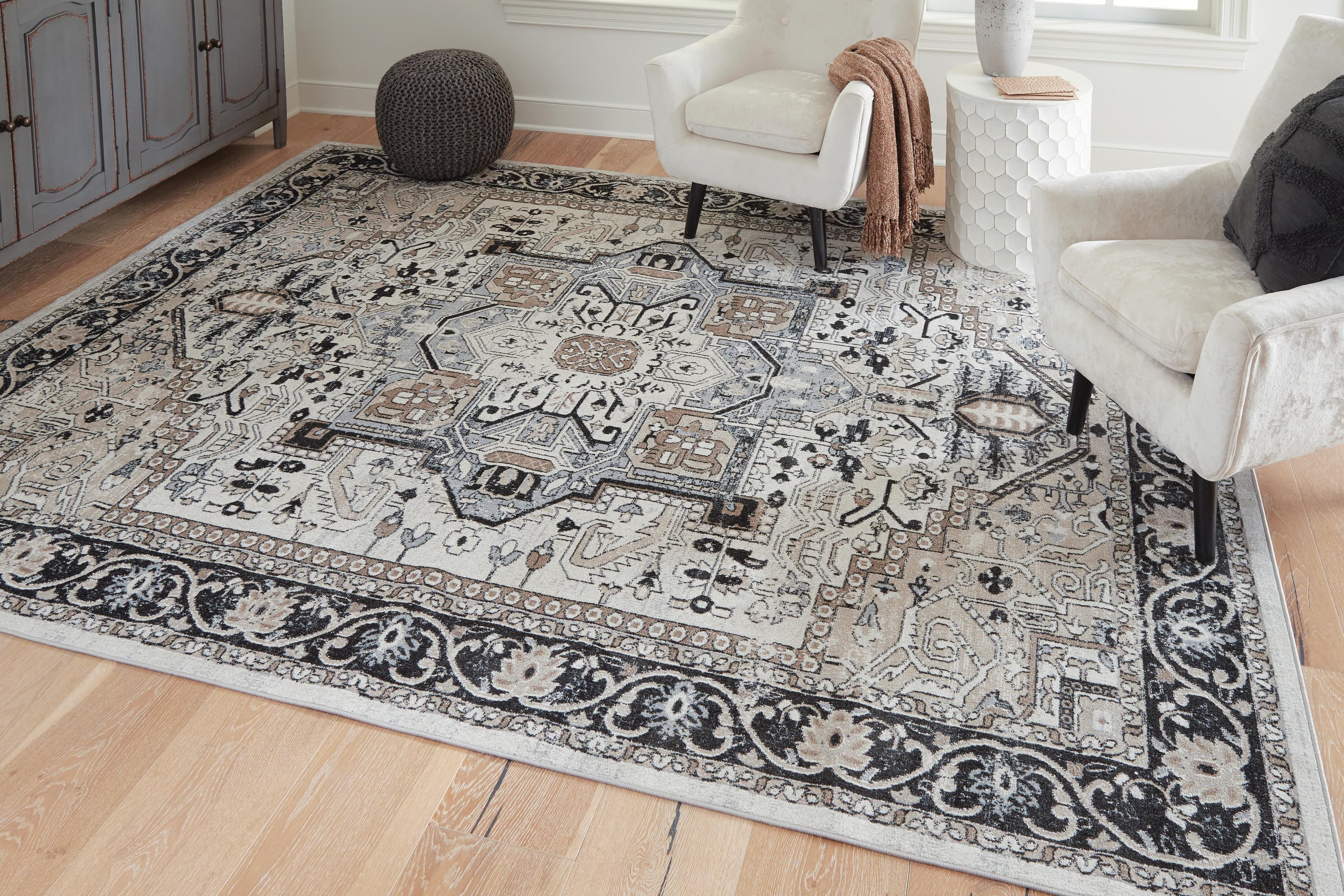 Gregmoore 7'9" x 9'11" Washable Rug — White, Black/Gray & Brown/Beige — view 2