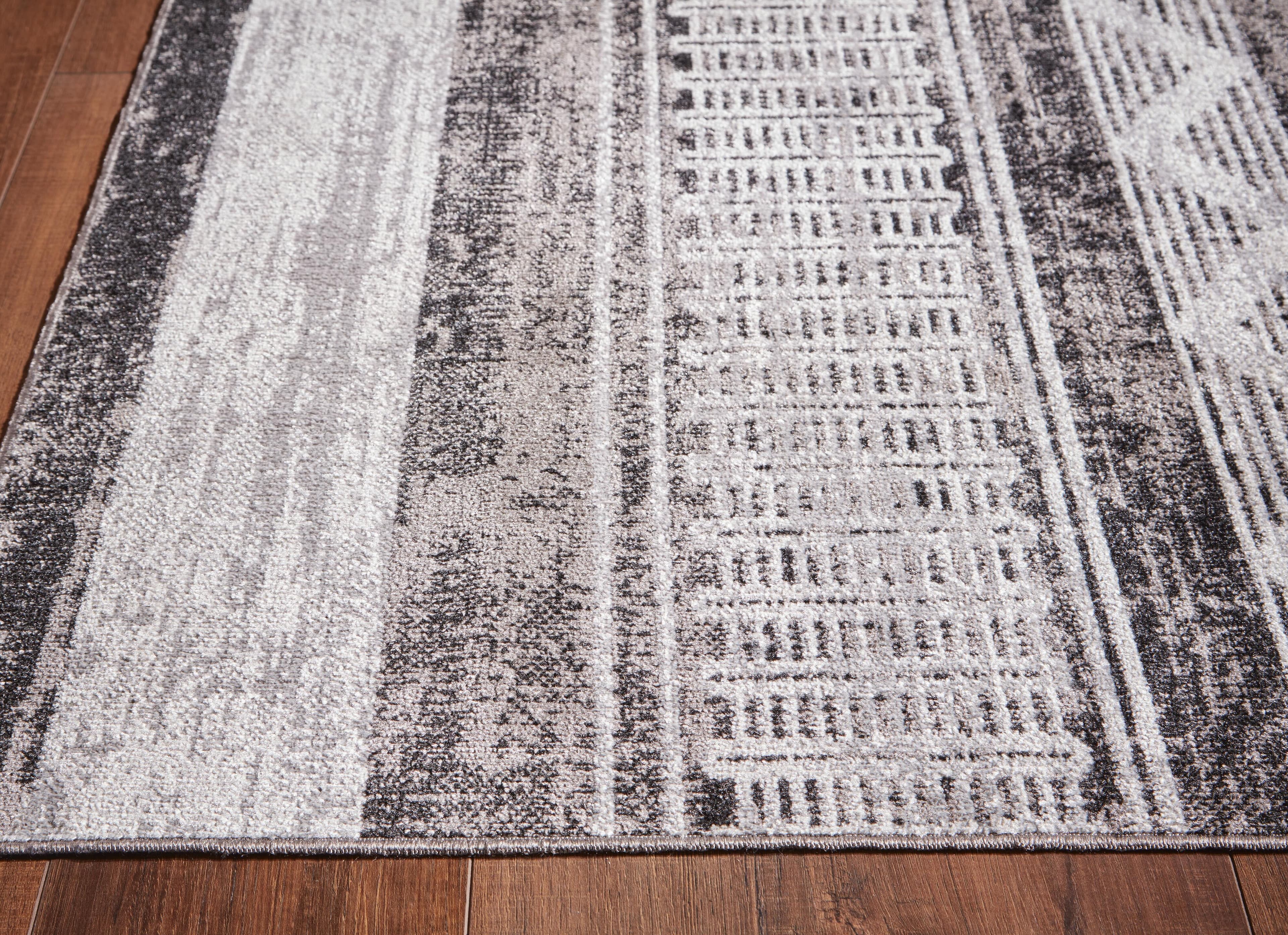Henchester 5' x 7' Washable Rug — White & Black/Gray — view 3