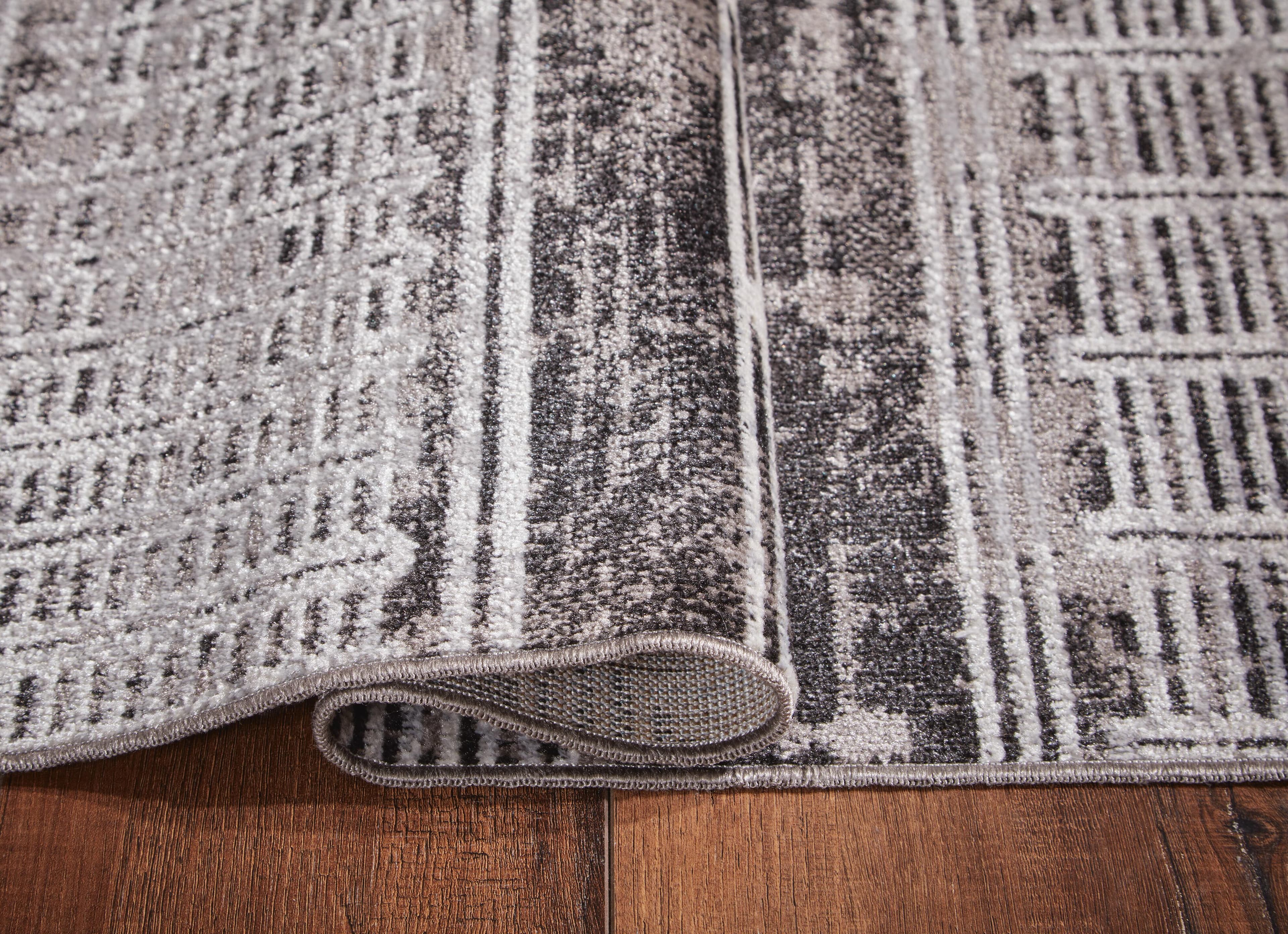 Henchester 5' x 7' Washable Rug — White & Black/Gray — view 4