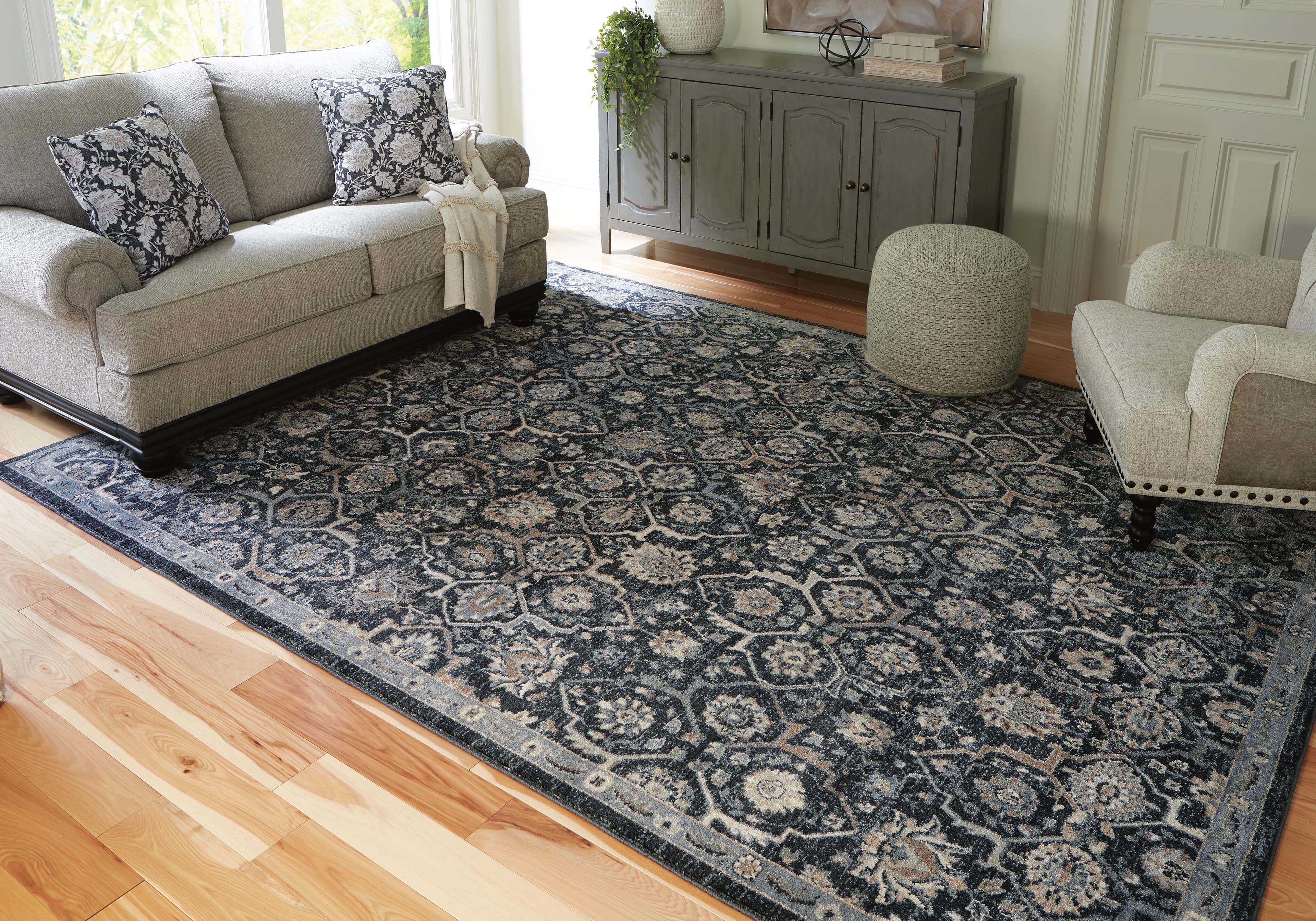 Hilcott 7'10" x 10'6" Rug — Black/Gray, Blue & Brown/Beige — view 2