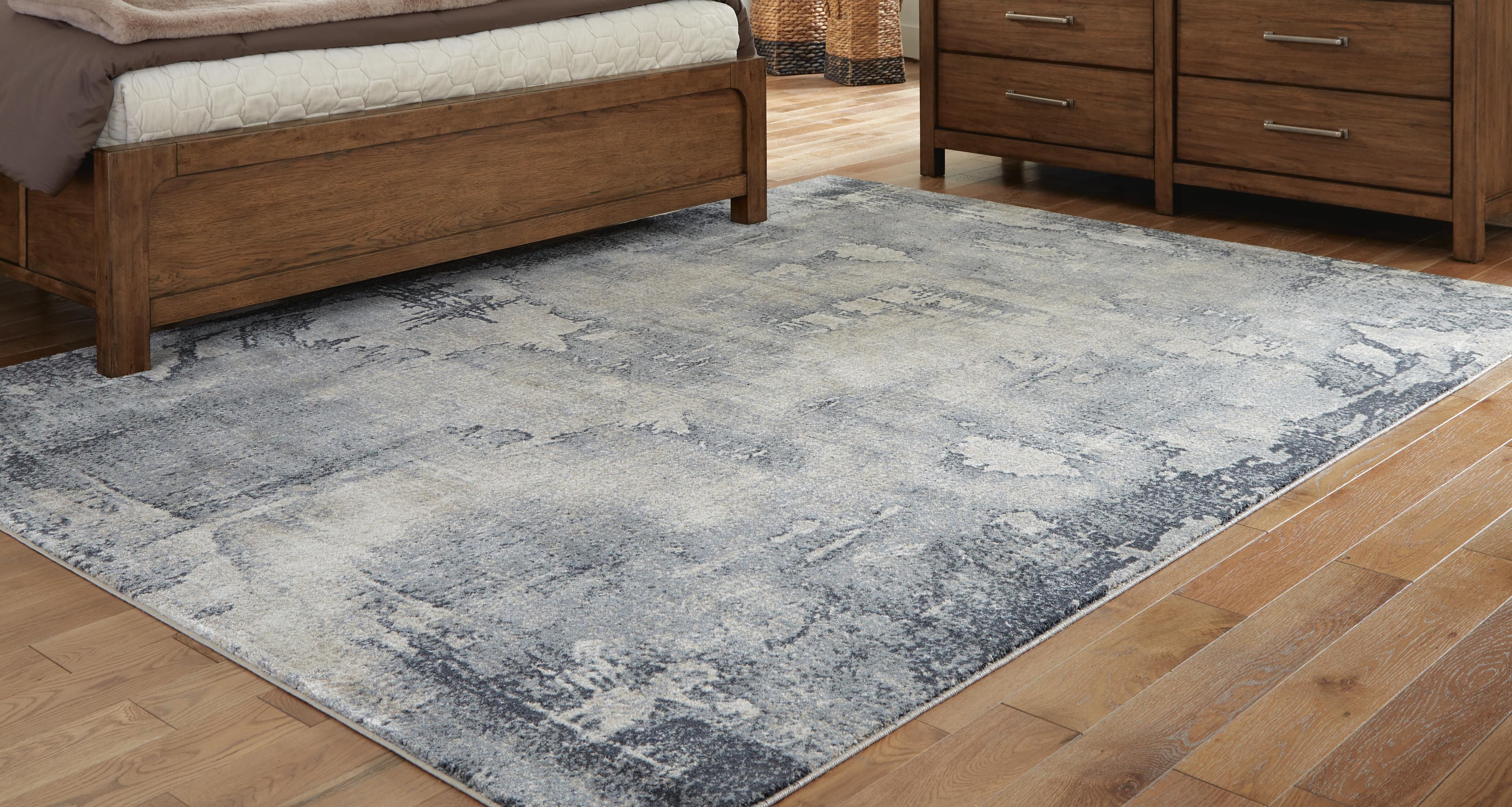 Langrich 5'3" x 7'3" Rug — White, Black/Gray & Blue — view 2