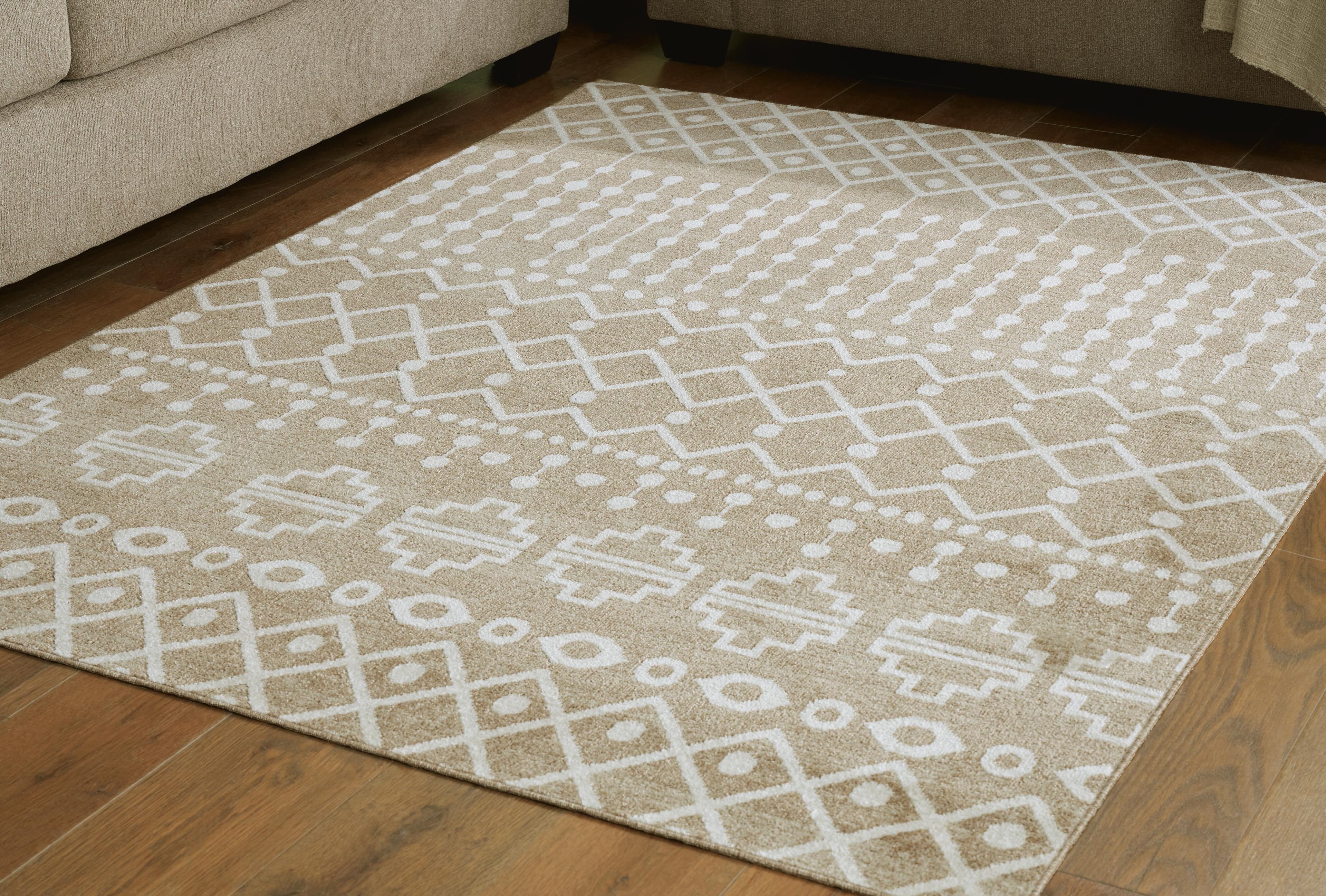 Bunchly 4'11" x 7'2" Washable Rug — Brown/Beige — view 2