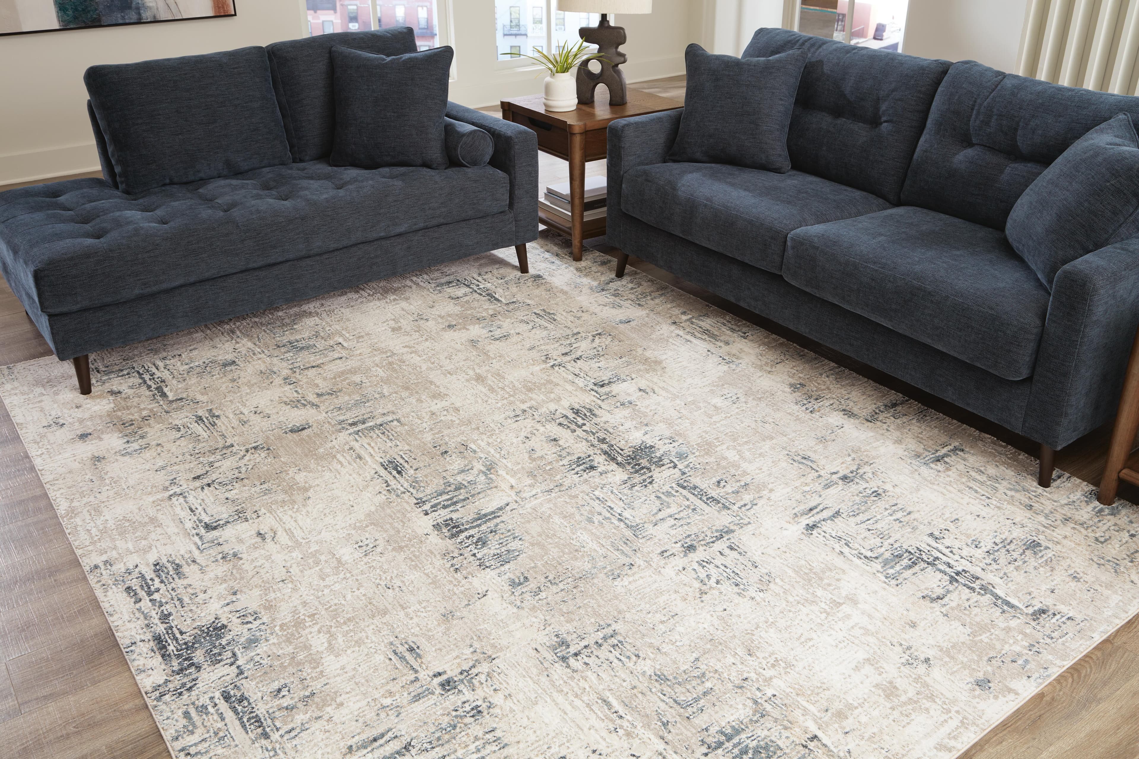 Gentor 8' x 10' Rug — White, Black/Gray, Blue & Brown/Beige — view 2