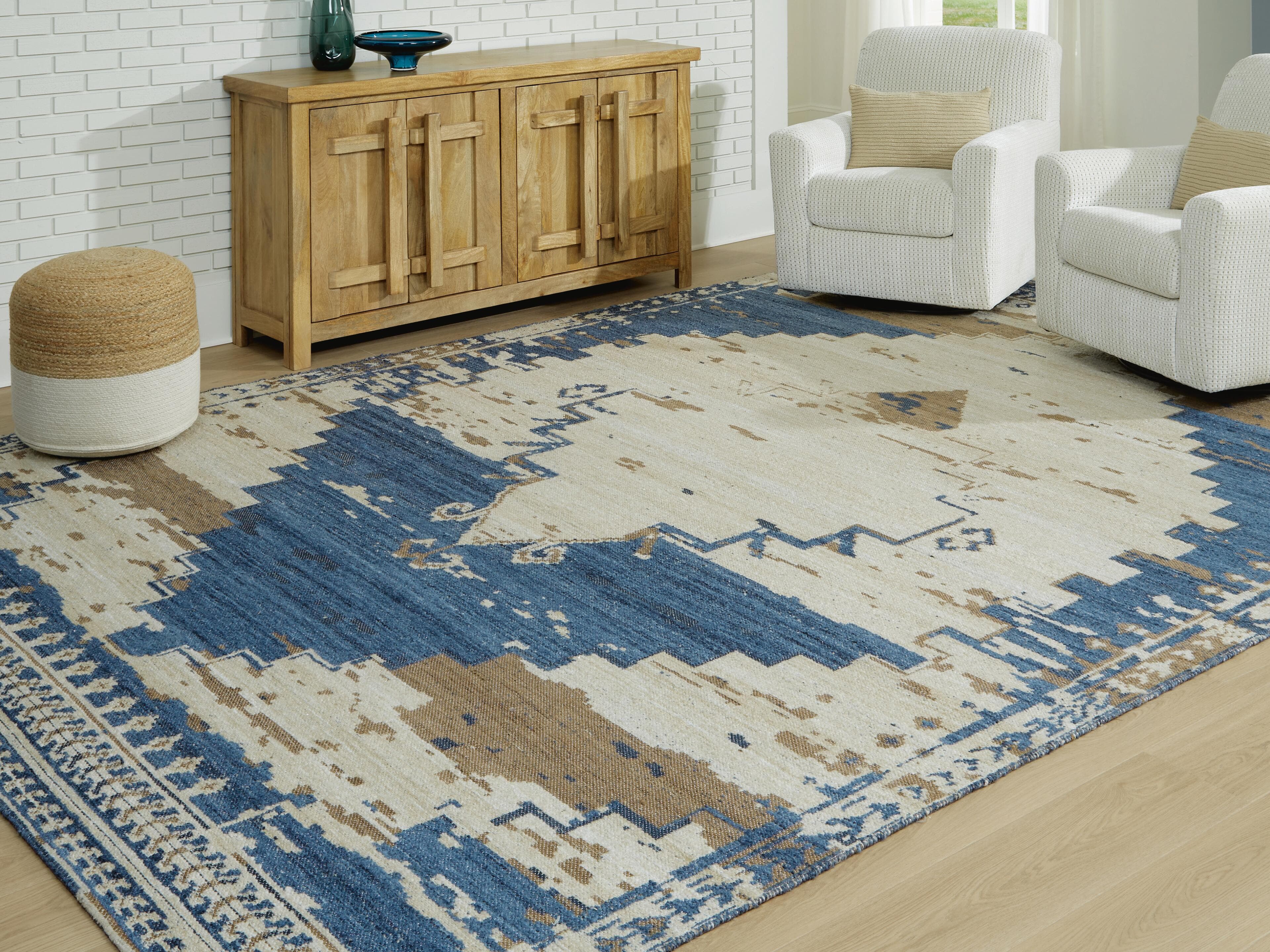 Varnler 10' x 14' Rug — Blue & Brown/Beige — view 2