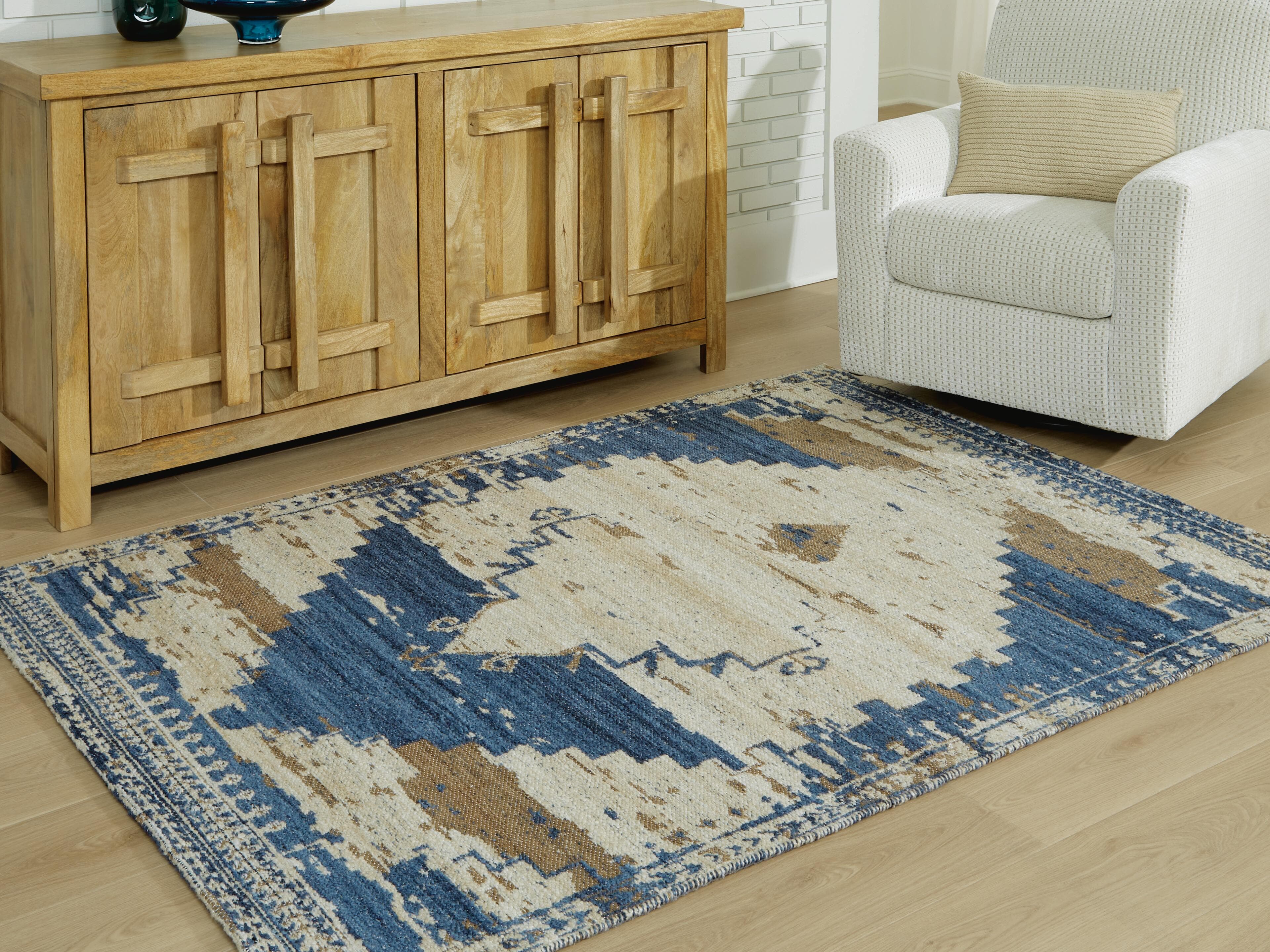 Varnler 8' x 10' Rug — Blue & Brown/Beige — view 2
