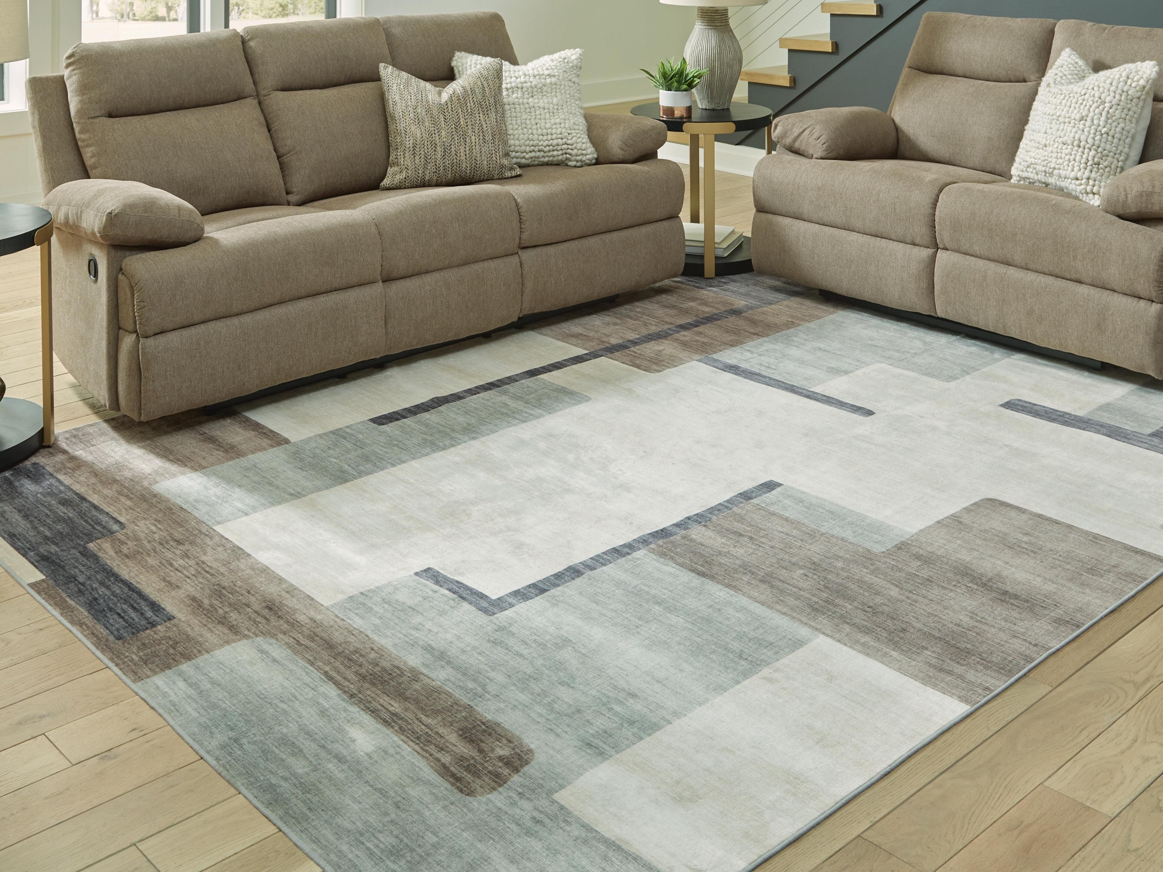 Larkport Washable 8' x 10' Area Rug — Cream/Brown/Gray — view 2