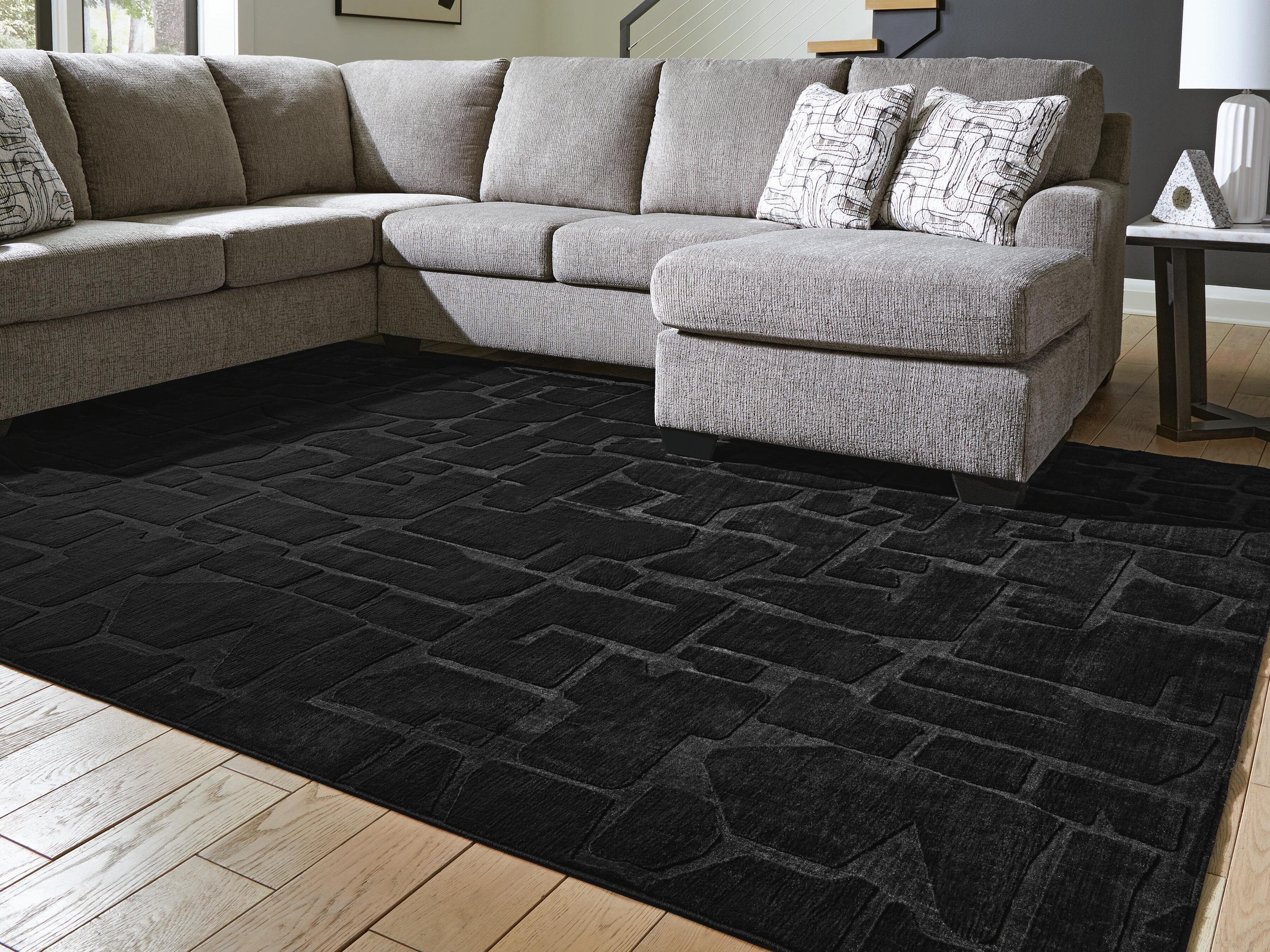 Gibbswell Washable 8' x 10' Area Rug — Black — view 2