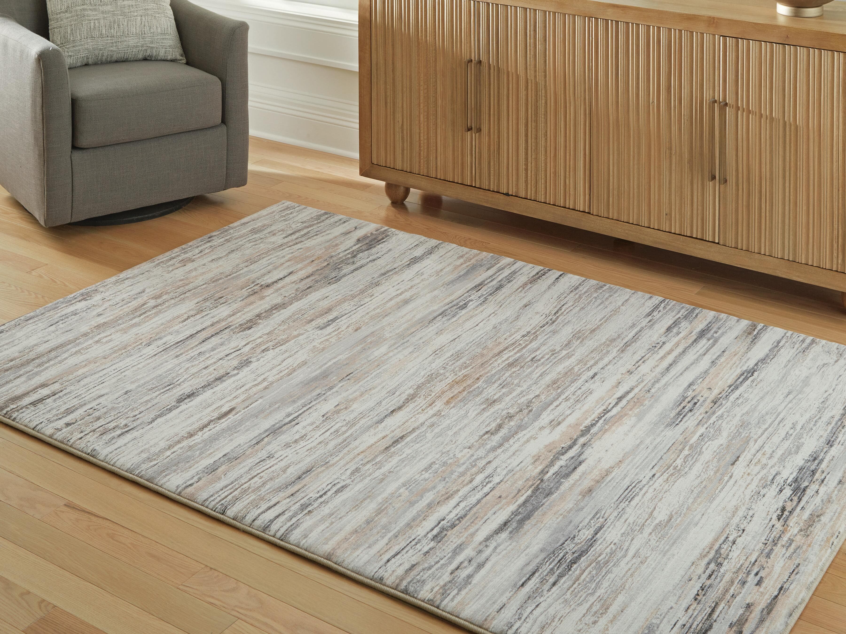 Nace 5' x 7' Memory Foam Area Rug — Gray/Brown/White — view 2