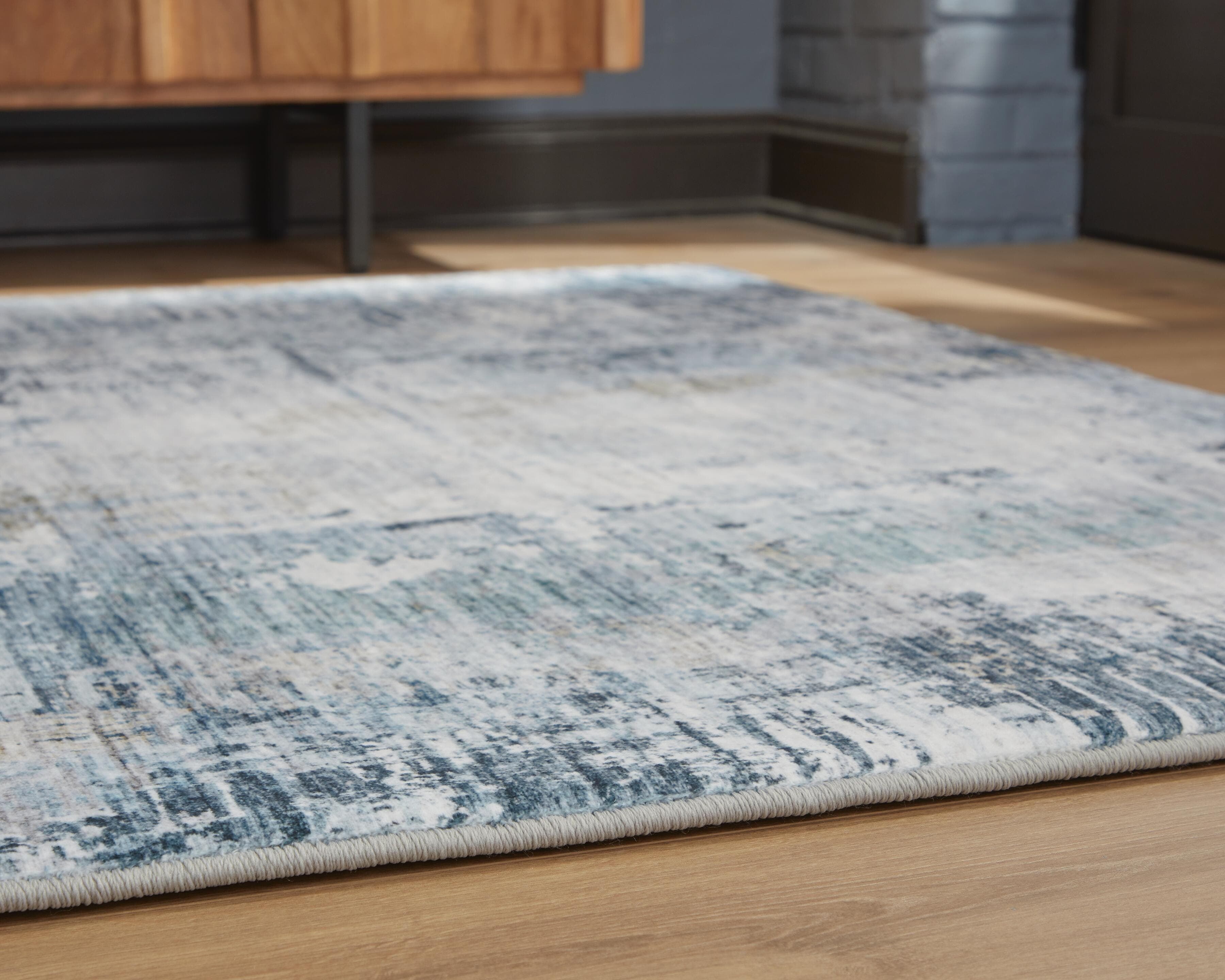 Arlenmont 7'6" X 9'6" Memory Foam Area Rug — Blue/White/Brown — view 3