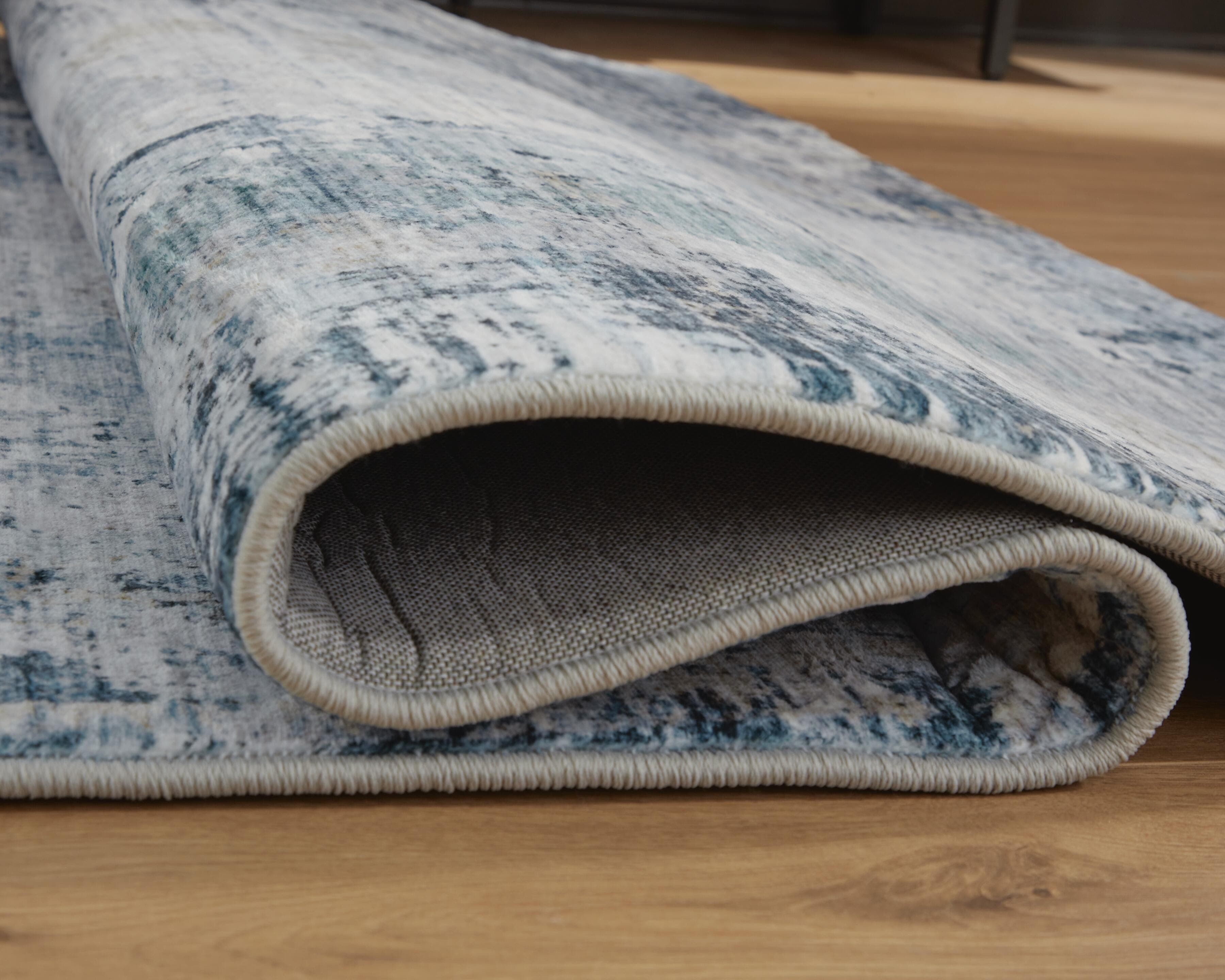 Arlenmont 7'6" X 9'6" Memory Foam Area Rug — Blue/White/Brown — view 4