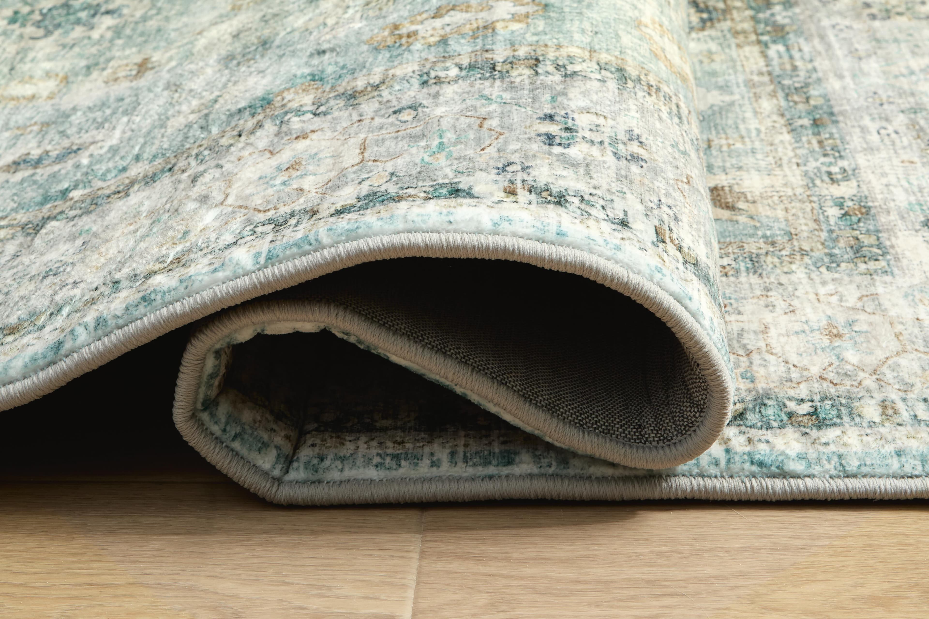Ladstoney 7'6" X 9'6" Memory Foam Area Rug — Teal/Beige/Ochre — view 4