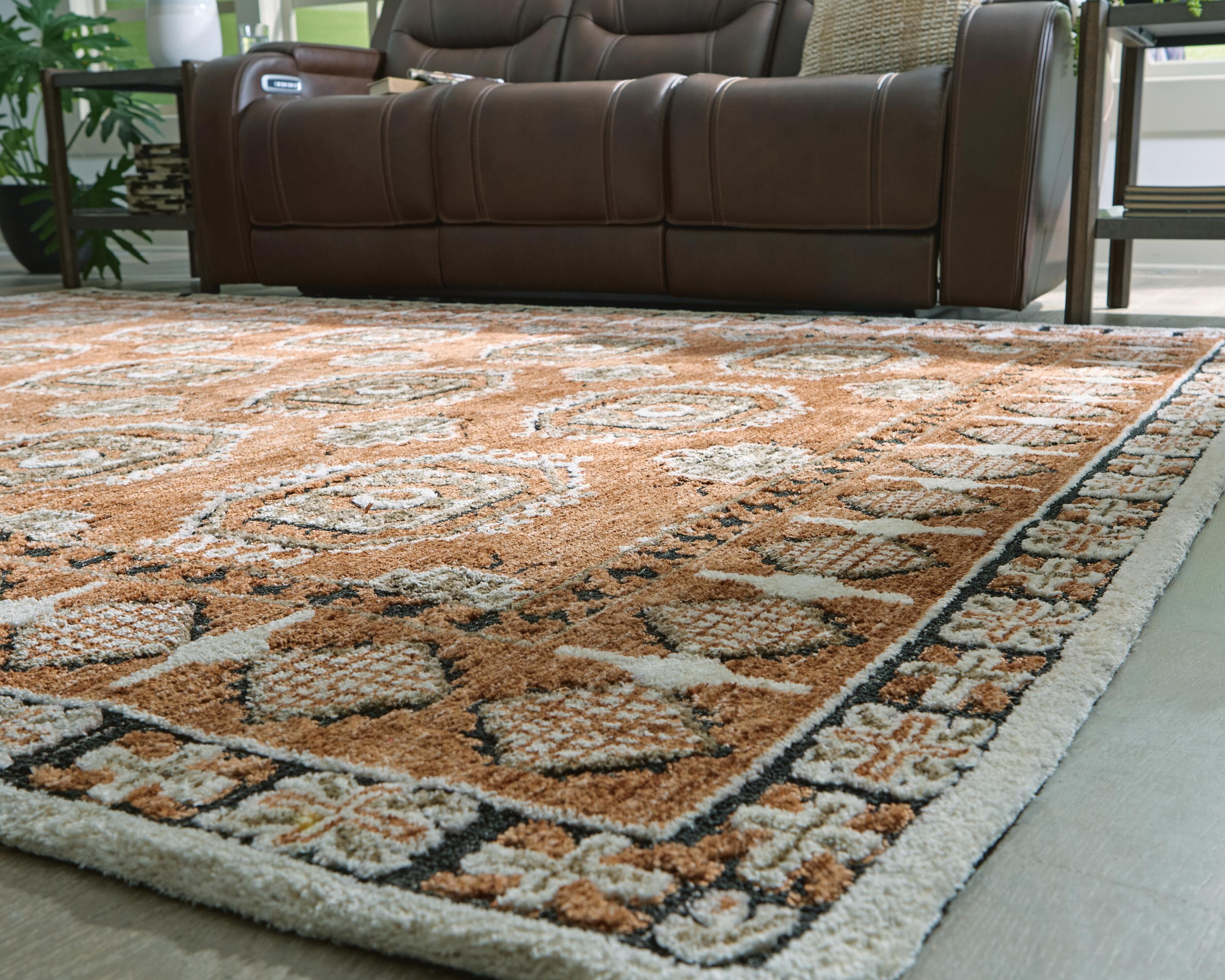 Qaabiz 5' x 7' Area Rug — Sienna/Ivory/Black — view 3