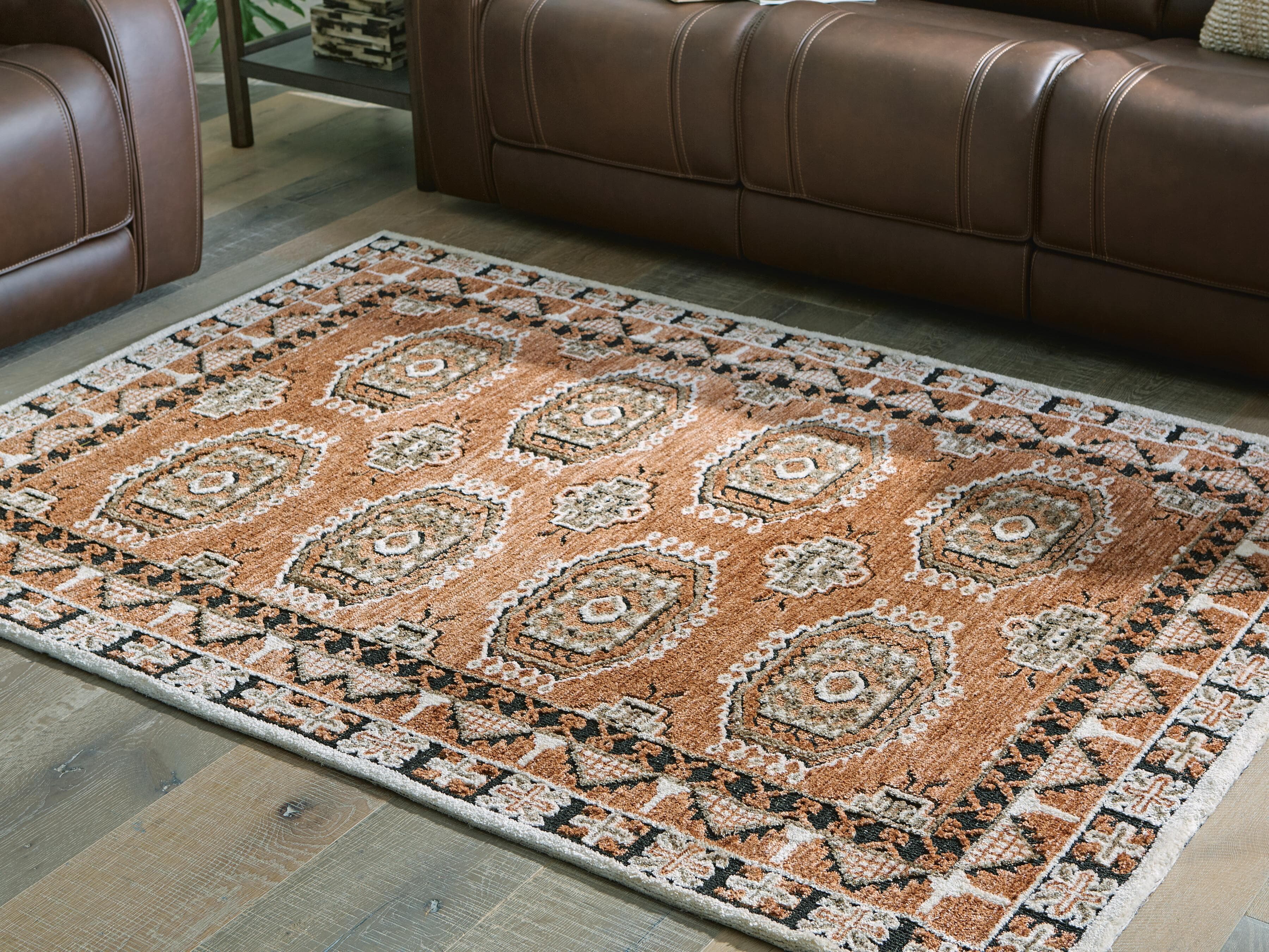Qaabiz 5' x 7' Area Rug — Sienna/Ivory/Black — view 2