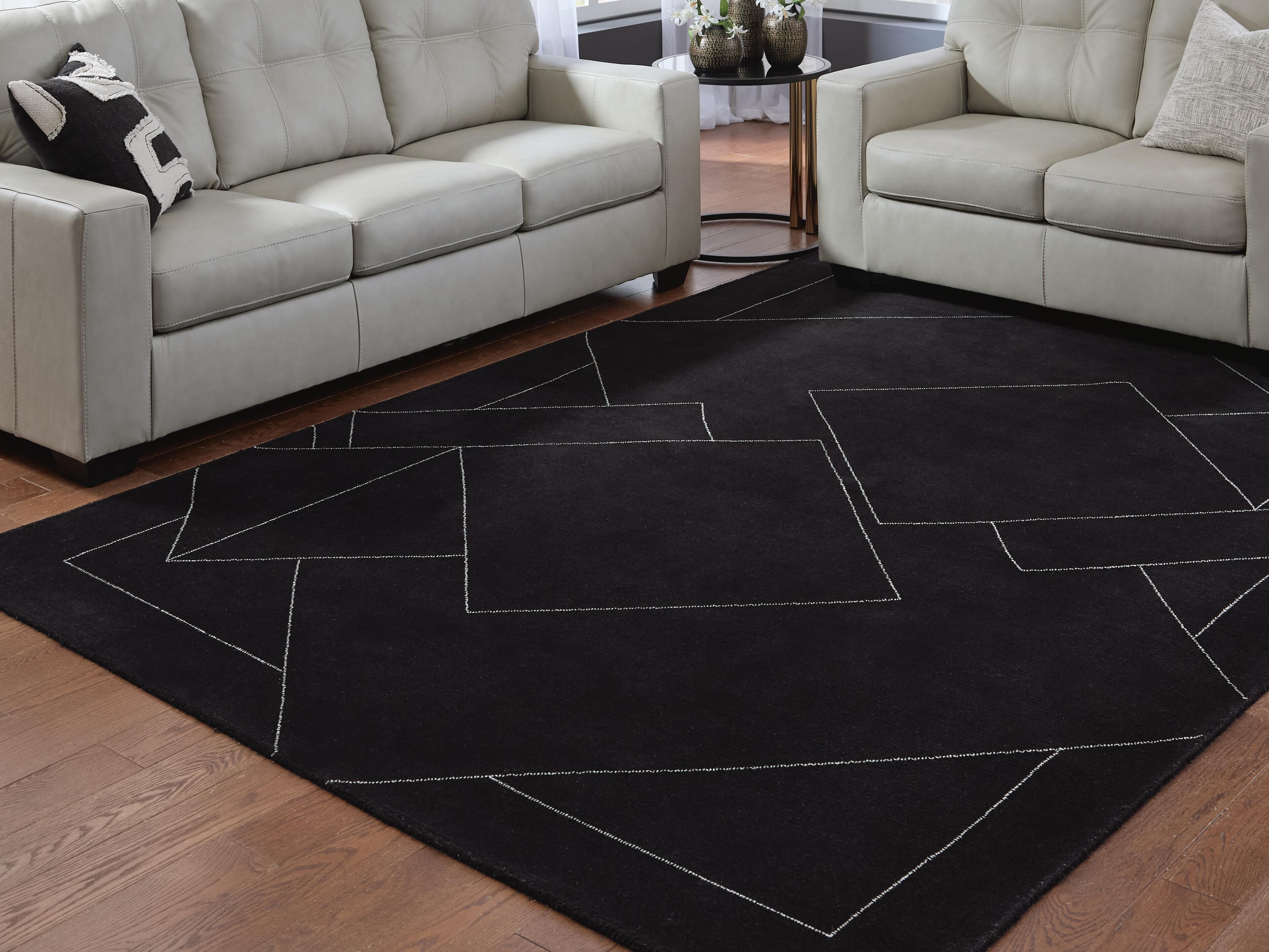 Marav 7'8" x 10' Area Rug — Black/White — view 2