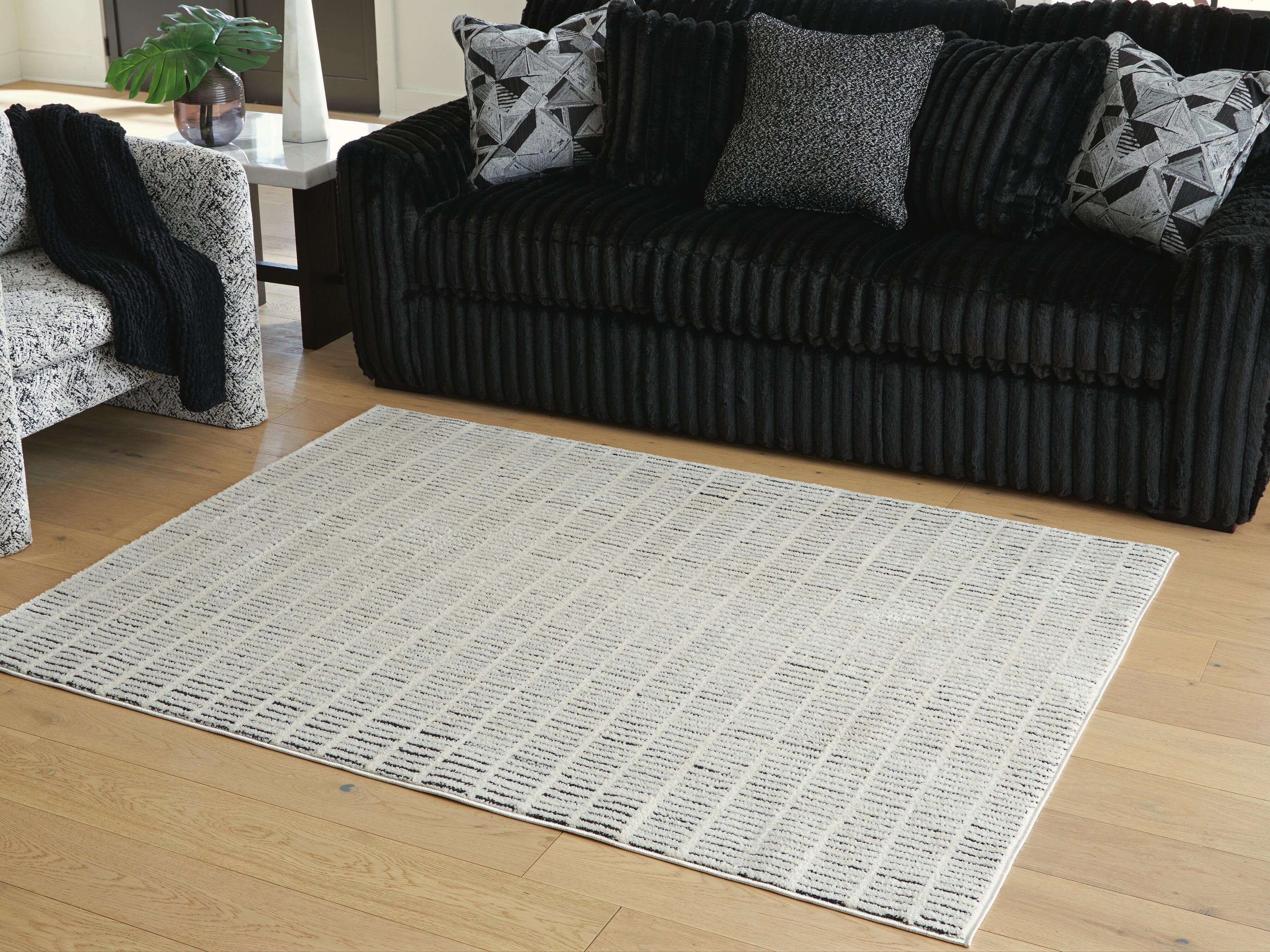 Turinwith 5'3" x 7' Area Rug — Ivory/Black — view 2