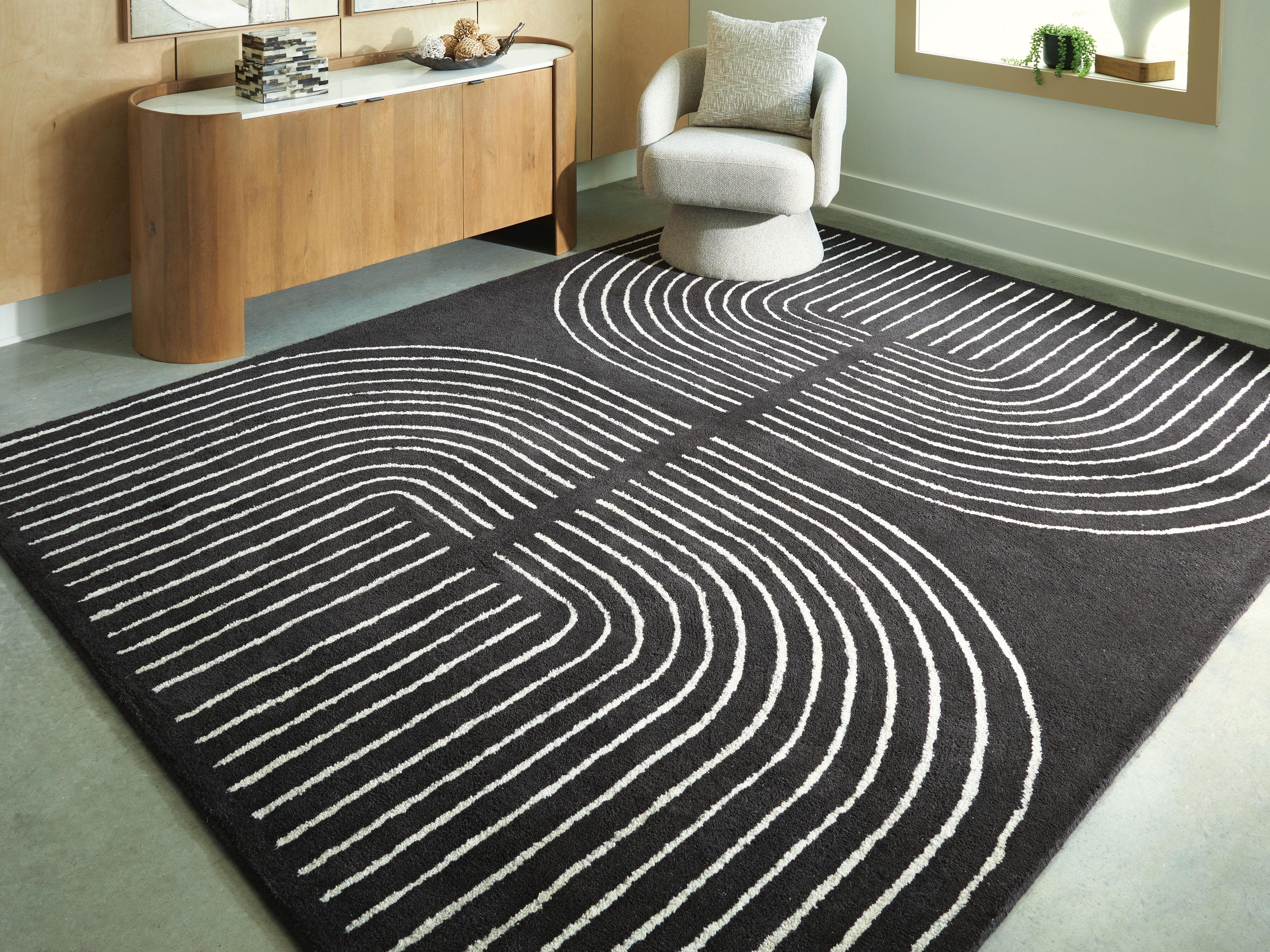 Eldonmore 7'8" x 10' Area Rug — Black/Ivory — view 2