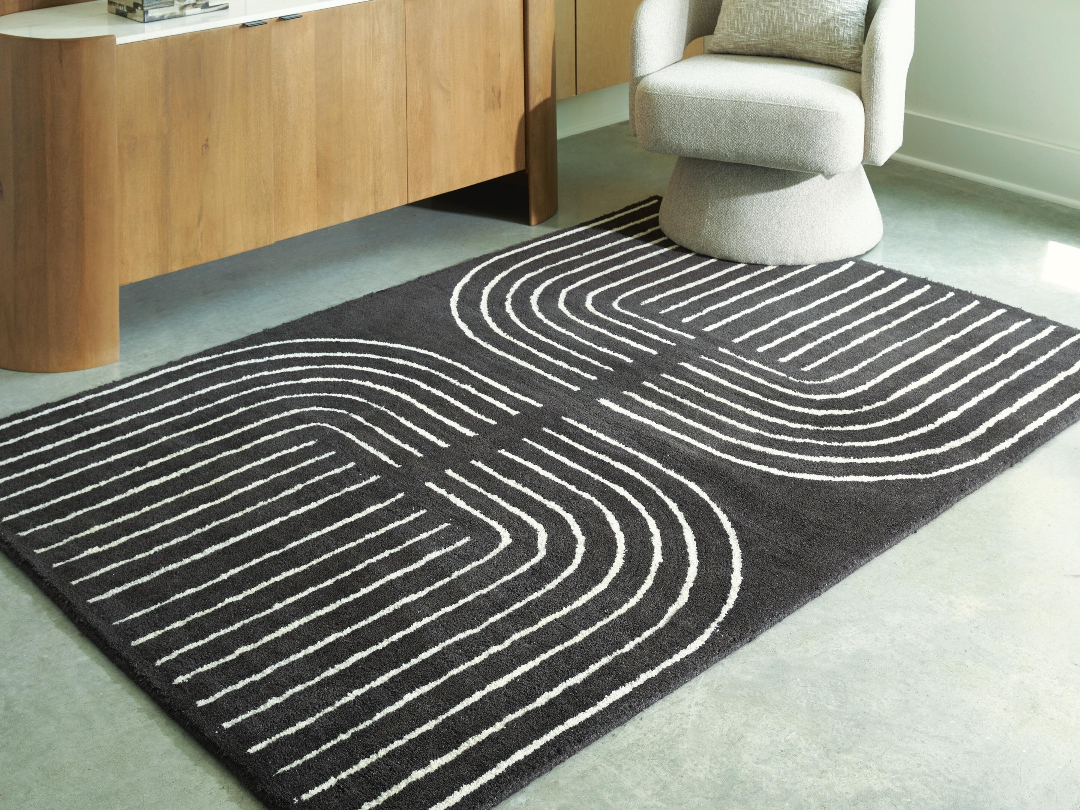 Eldonmore 5' x 7' Area Rug — Black/Ivory — view 2