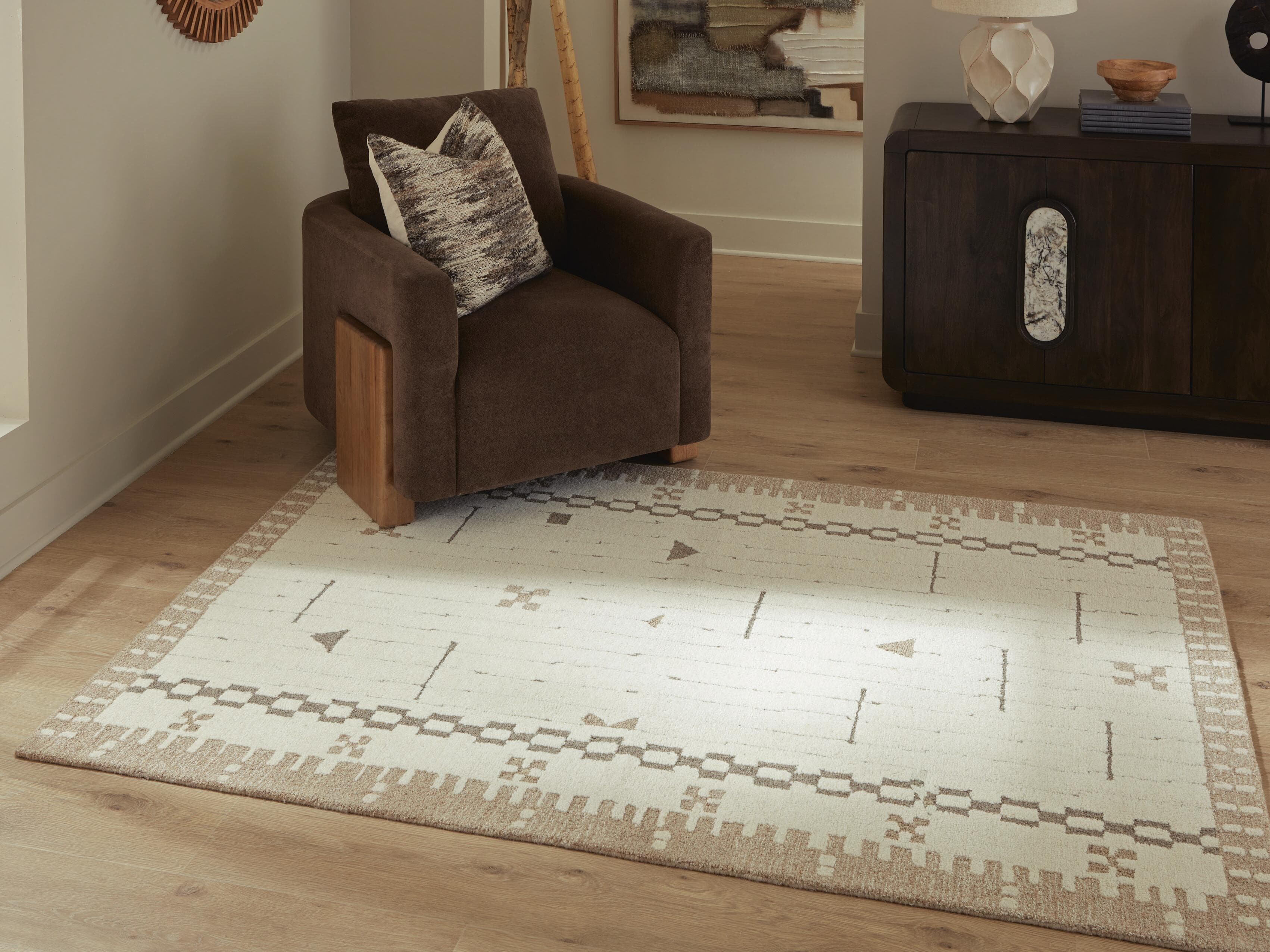 Dot 5' x 7' Area Rug — Cream/Brown/Taupe — view 2