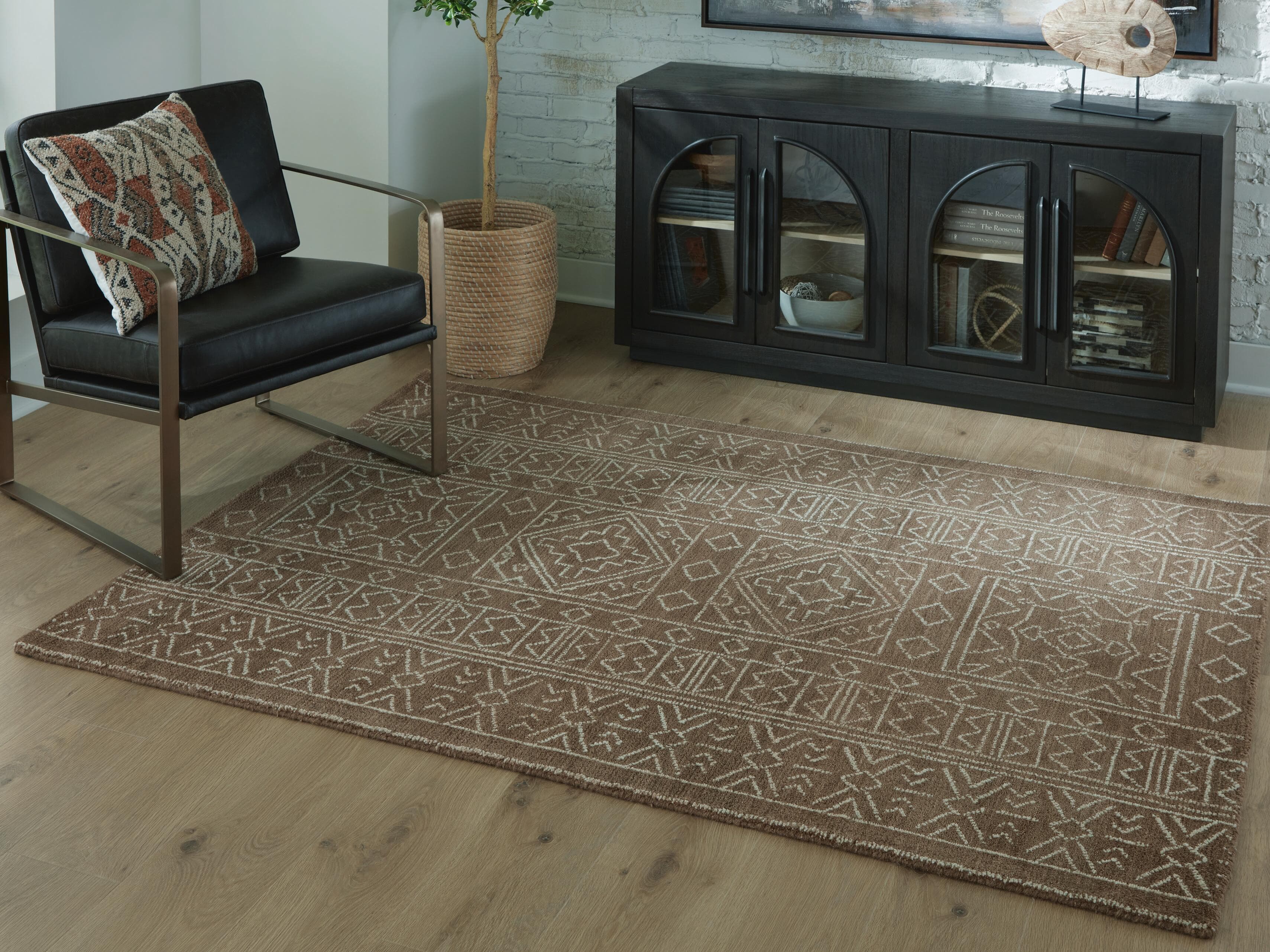 Merrittman 5' x 7' Area Rug — Brown/Ivory — view 2