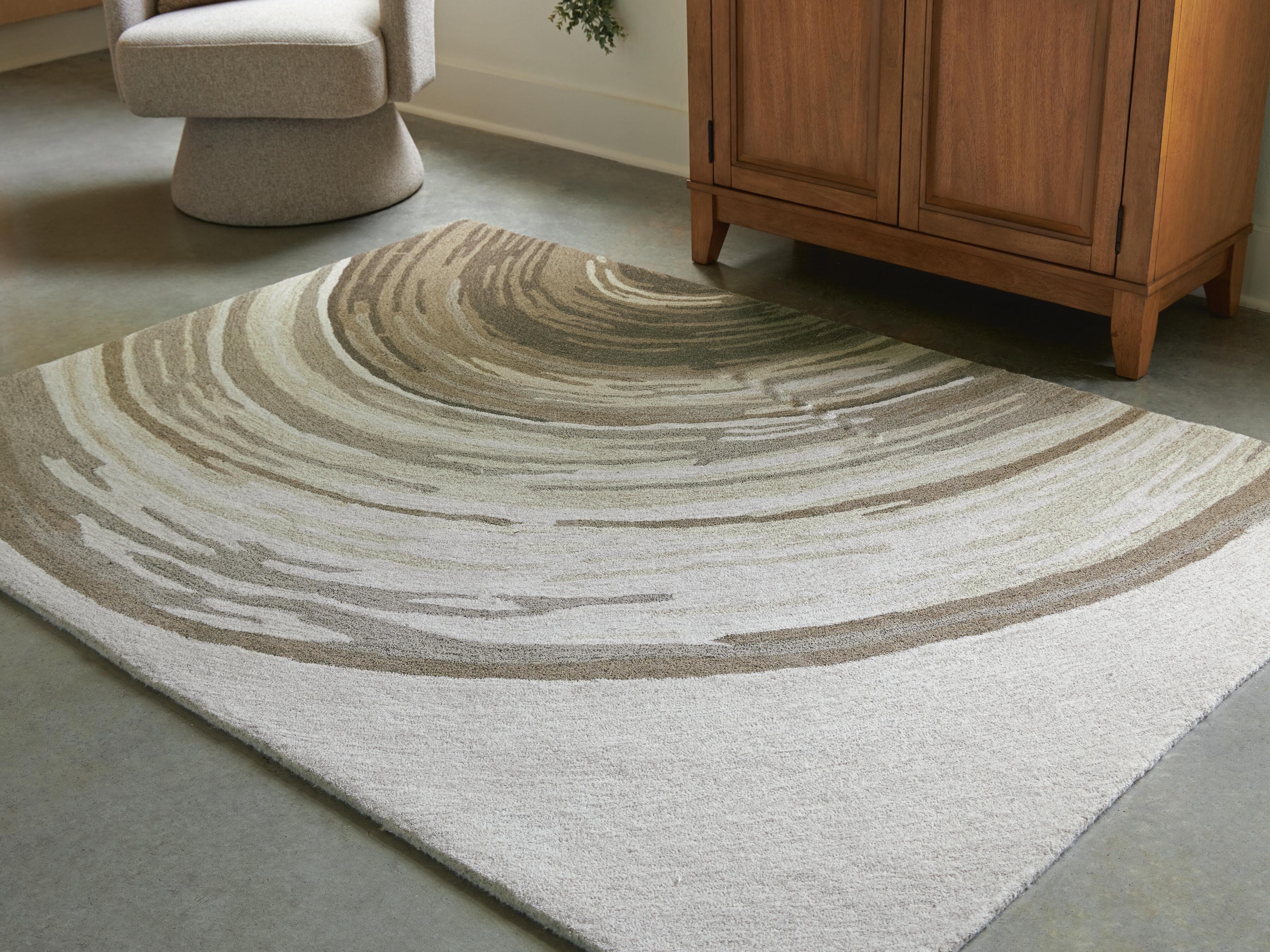 Rizwana 5' x 7' Area Rug — Ivory/Brown/Gray — view 2