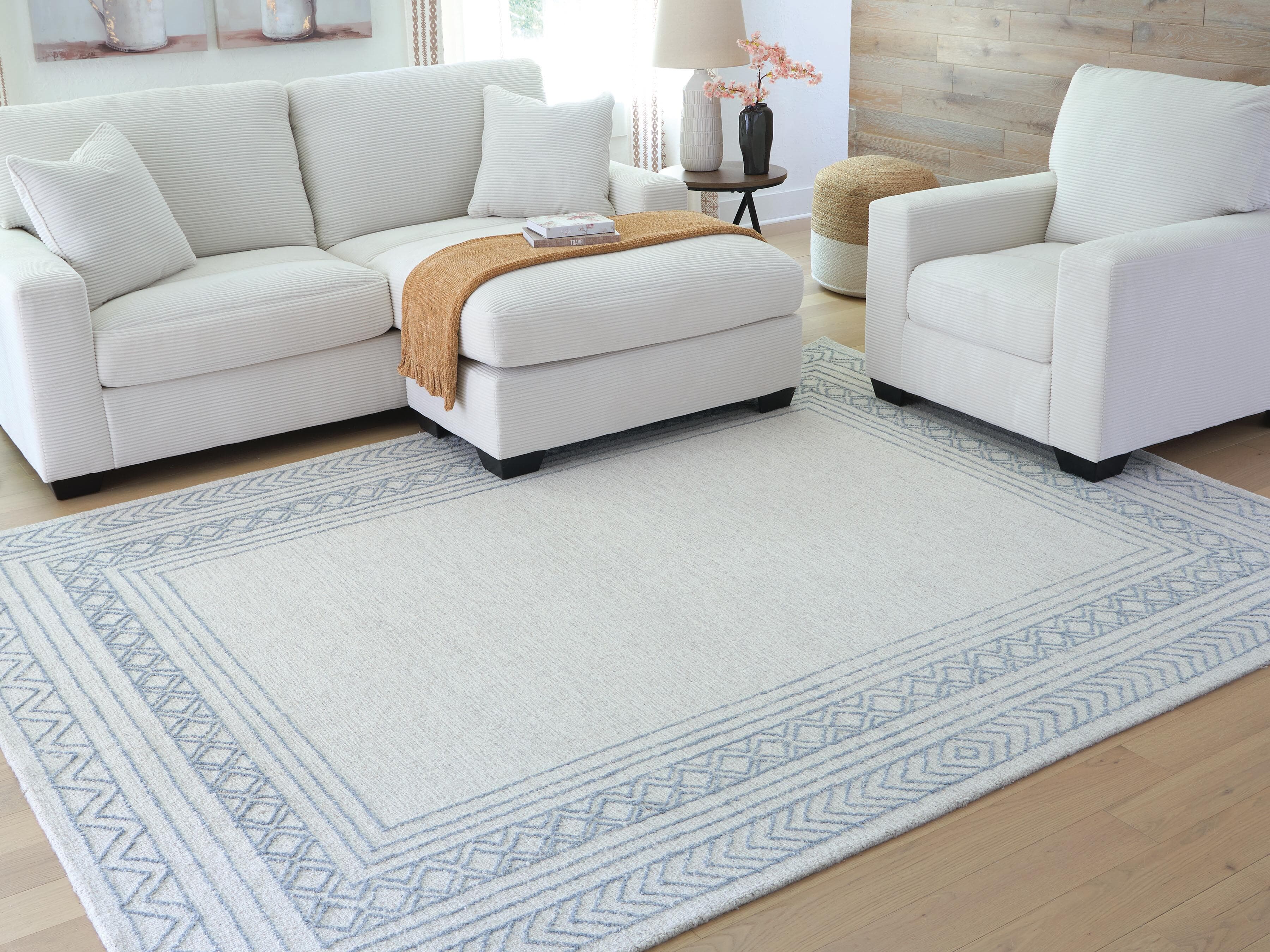 Azelhurst 7'8" x 10' Area Rug — Blue/Ivory/Gray — view 2