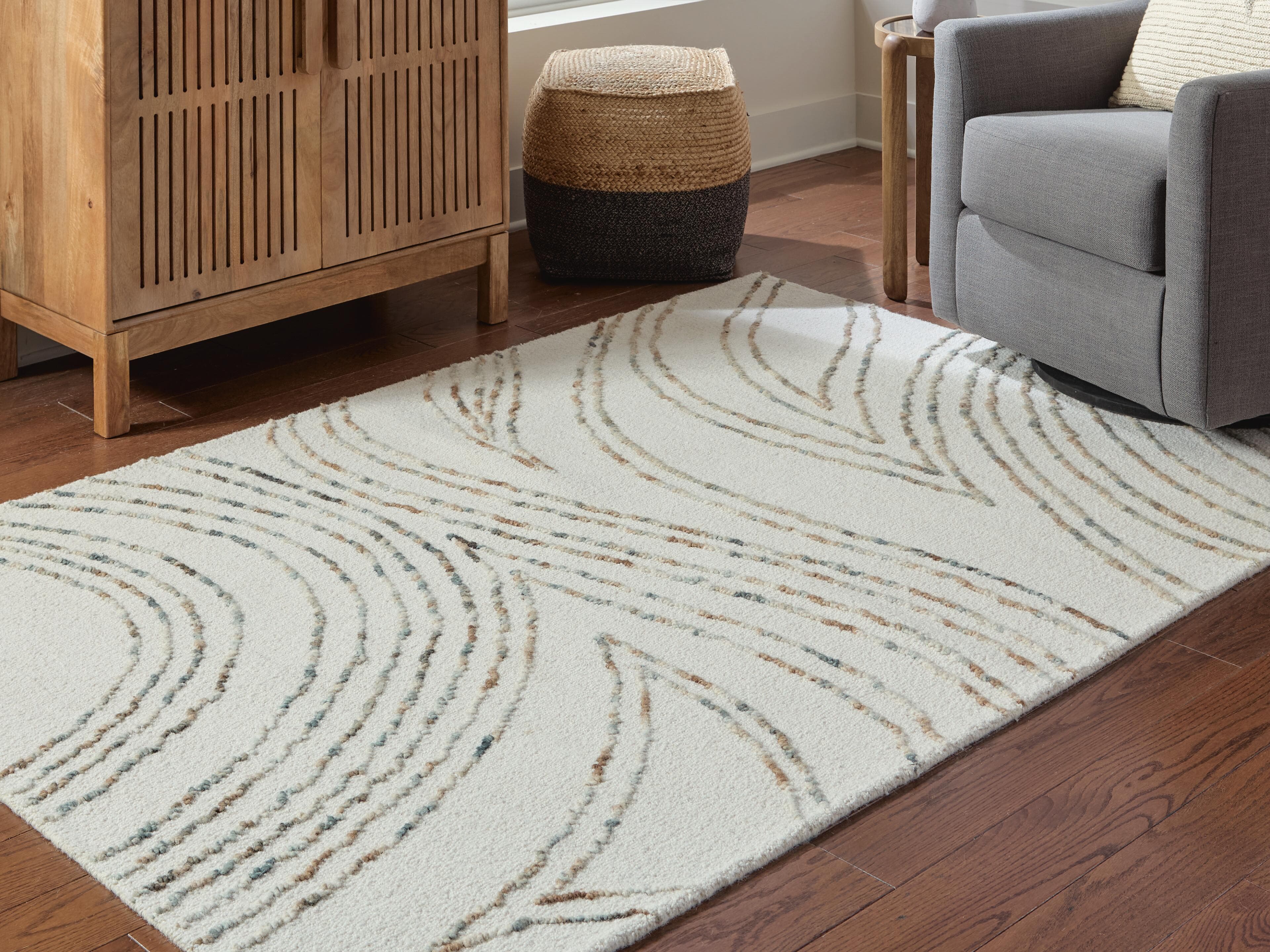 Deenbury 5' x 7' Area Rug — Ivory/Green/Brown — view 2