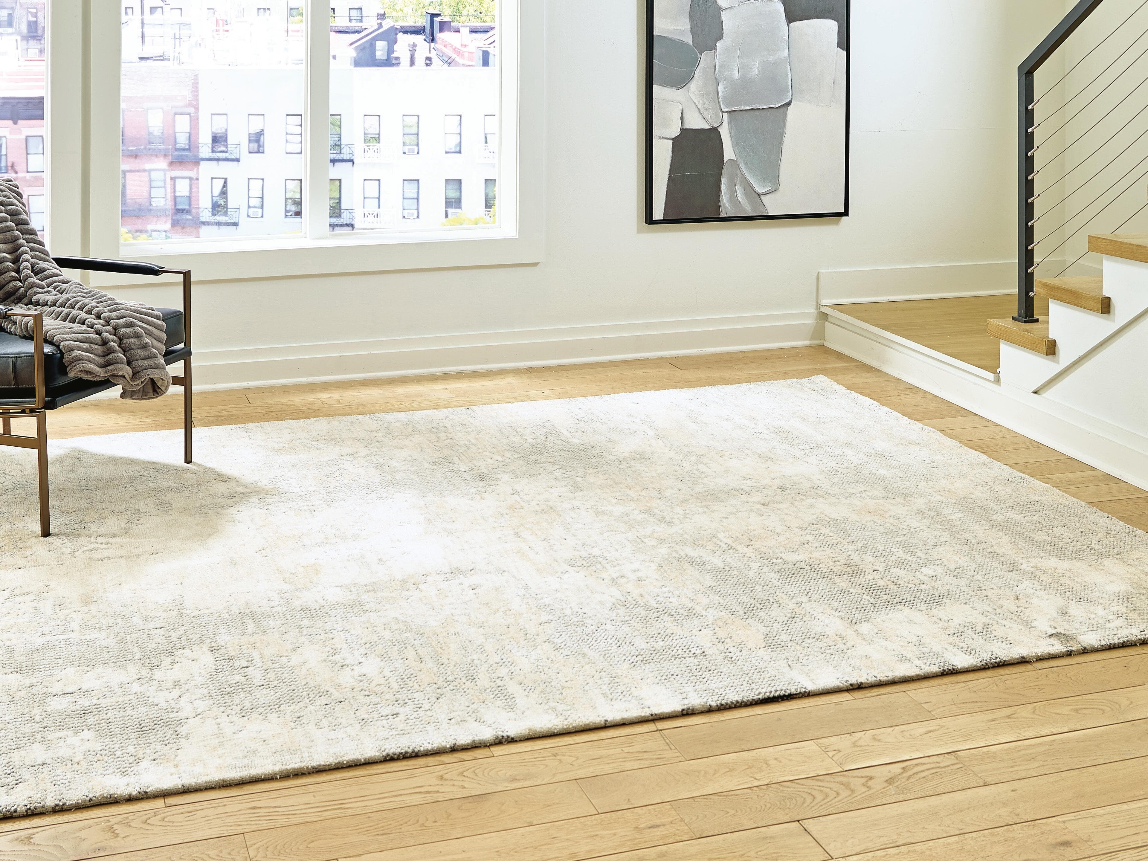 Raif Large Rug — Gray/White/Cream — view 2