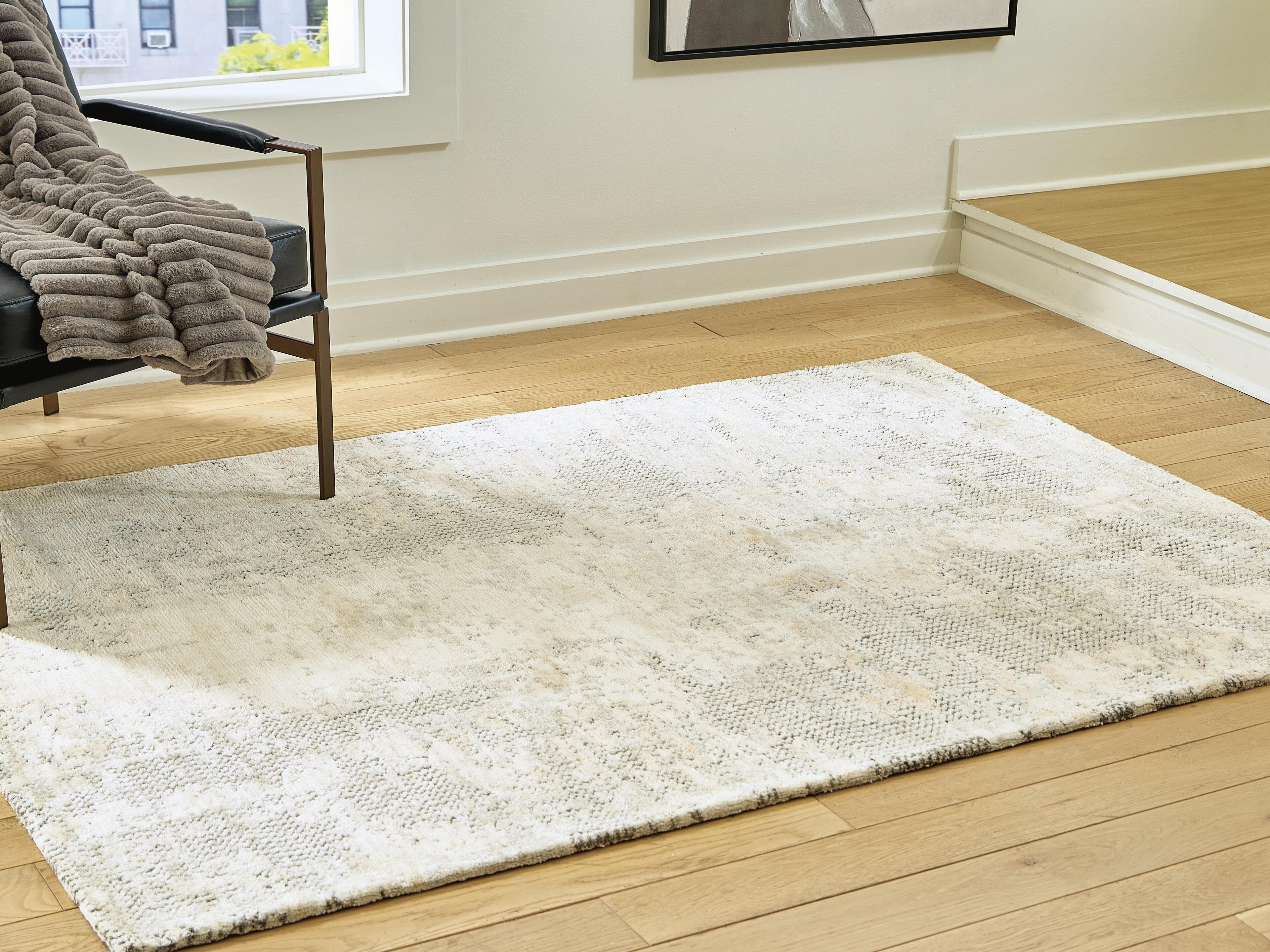 Raif Medium Rug — Gray/White/Cream — view 2
