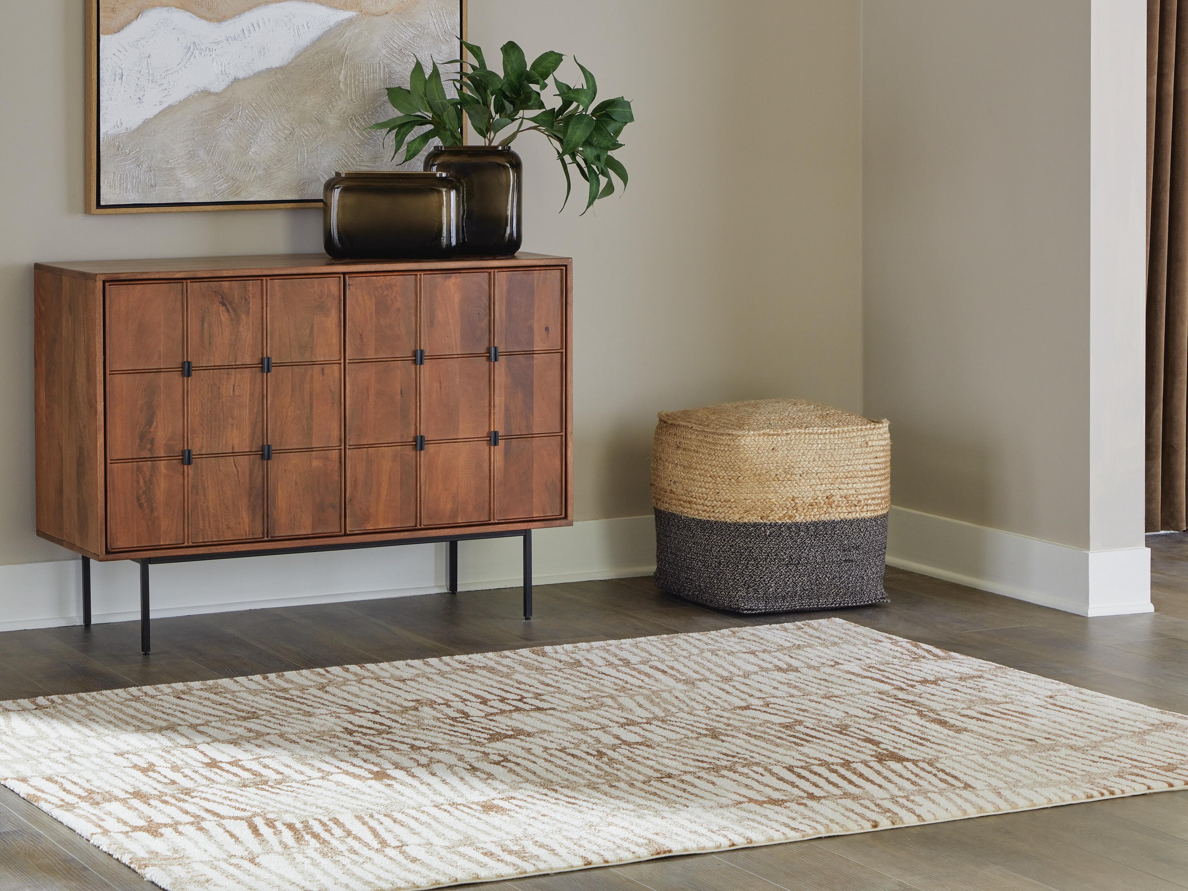 Uduak Medium Rug — Cream/Tan/Rust — view 2