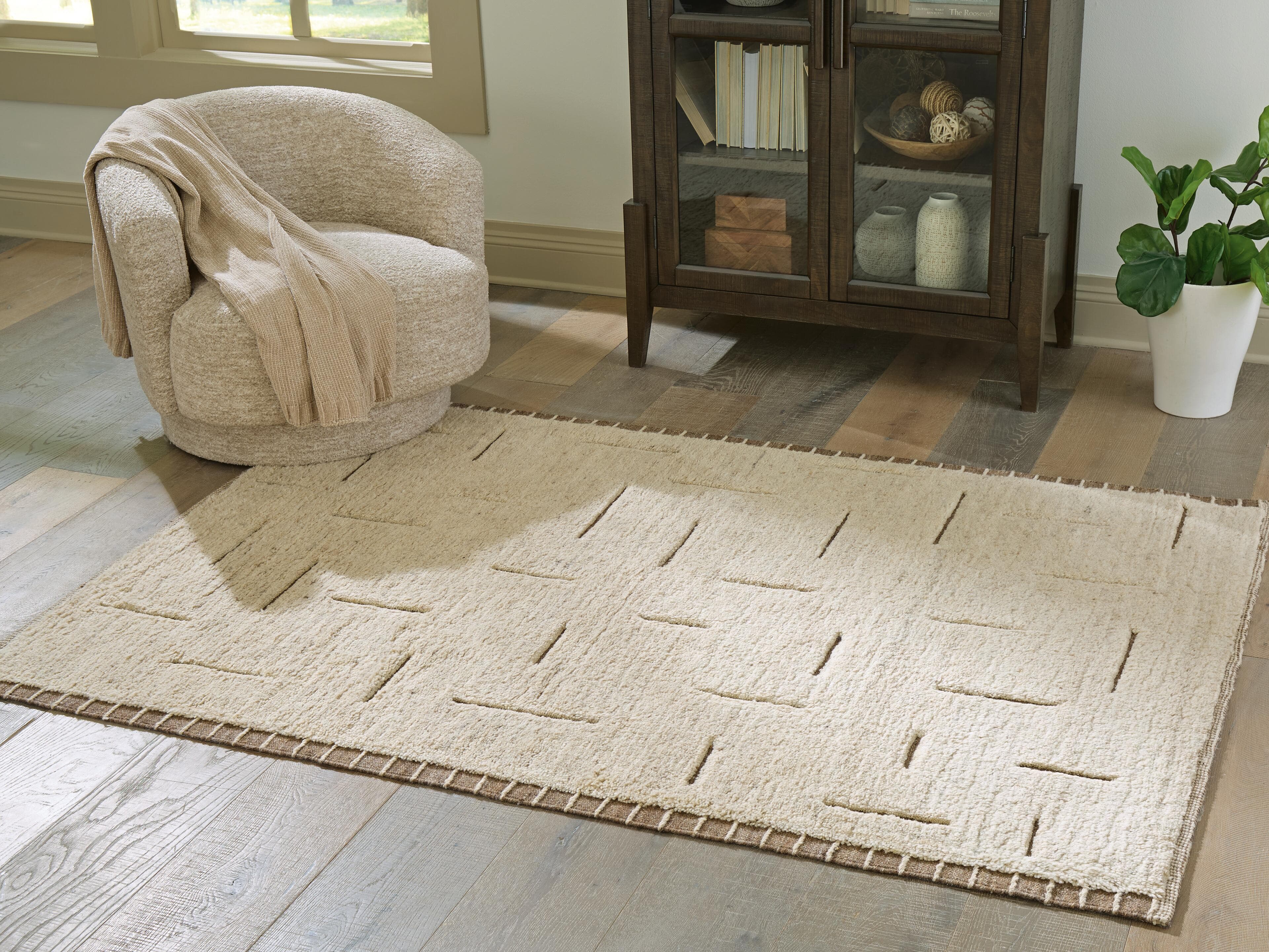 Clayman Medium Rug — Beige/Brown — view 2