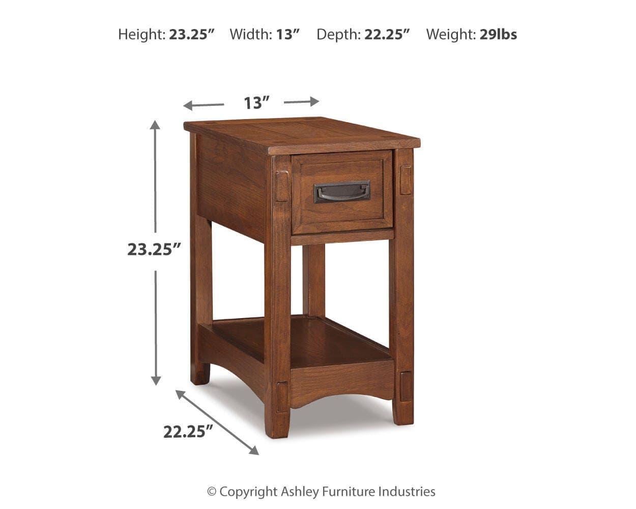 Breegin Chairside End Table — Brown/Beige — view 4