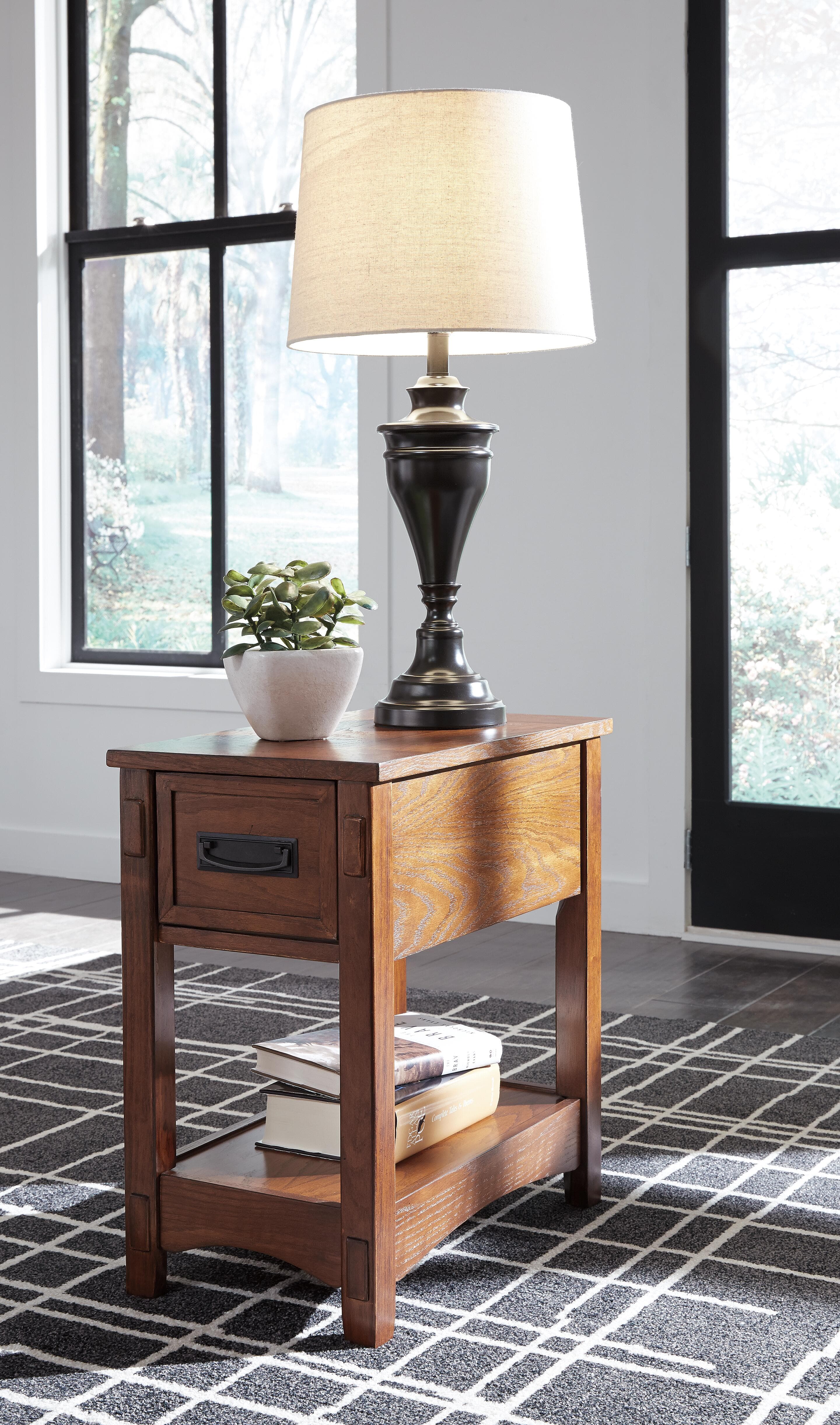 Breegin Chairside End Table — Brown/Beige — view 2
