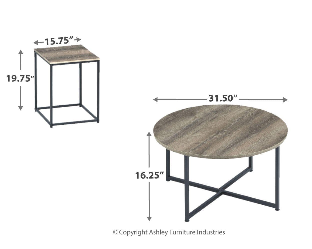 Wadeworth Table (Set of 3) — Brown/Beige — view 3