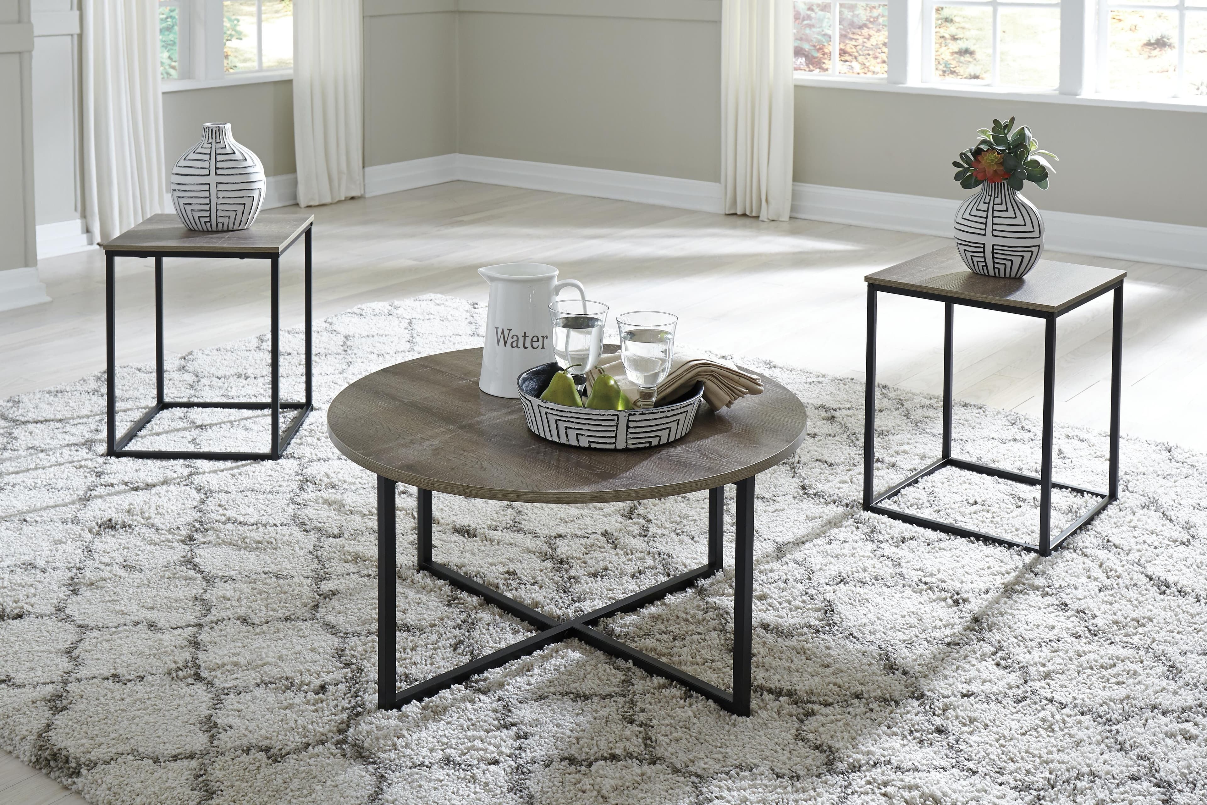 Wadeworth Table (Set of 3) — Brown/Beige — view 2