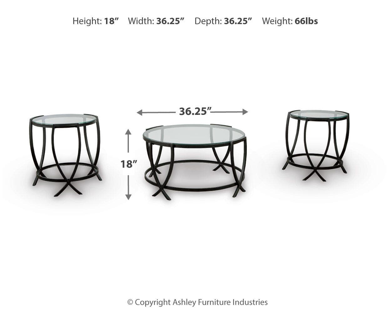 Tarrin Table (Set of 3) — Black/Gray — view 4