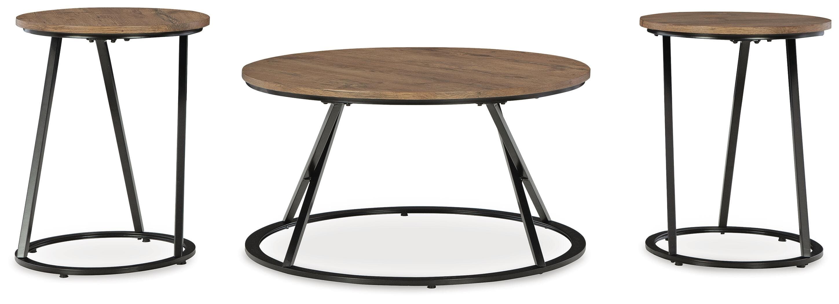Cassbryn Table (Set of 3) — Black/Gray & Brown/Beige — view 3